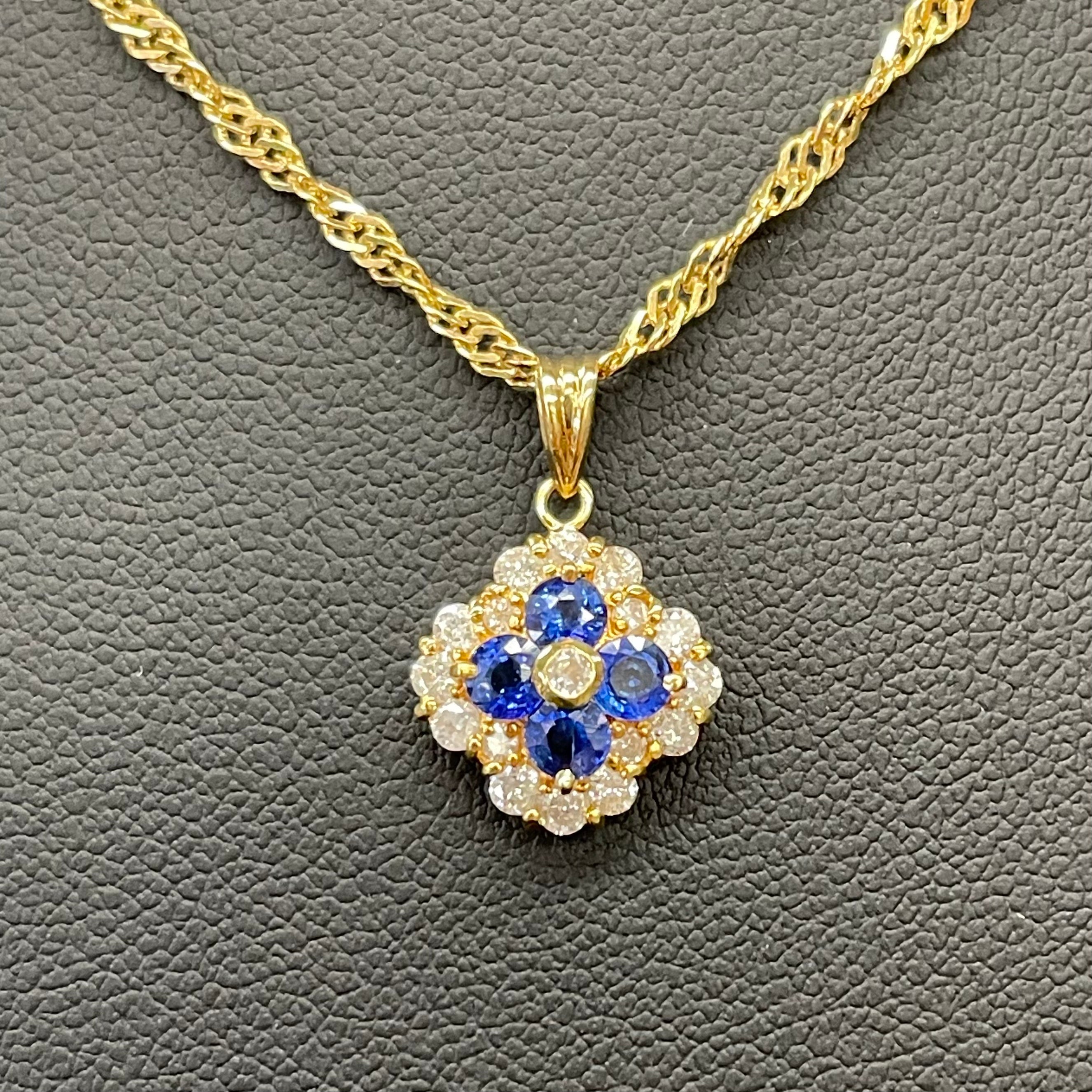 ノンブランド _K18ネックレス_サファイア/ダイヤモンド _S0.4ct/FD0.55Ct/4.5g_中古品