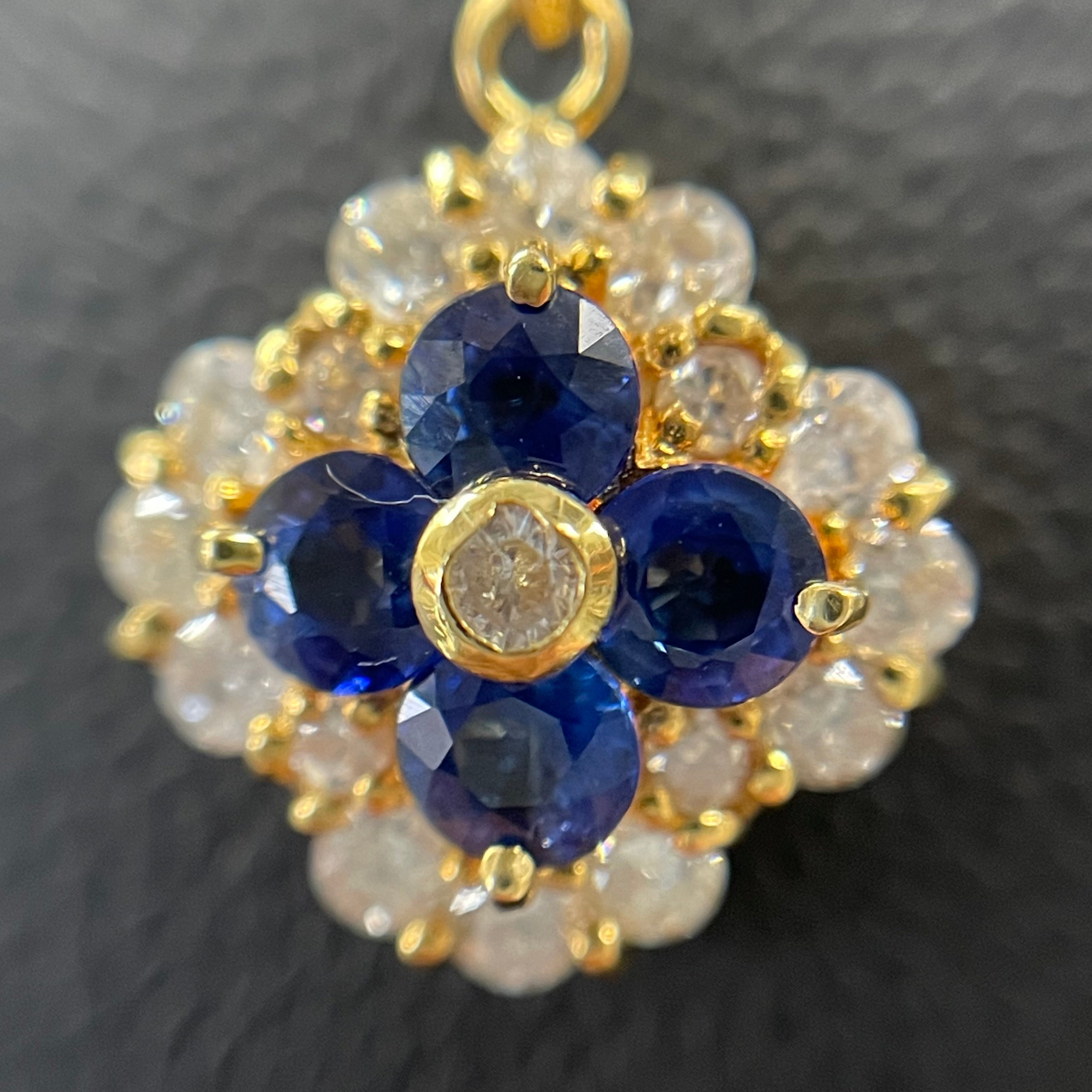 ノンブランド _K18ネックレス_サファイア/ダイヤモンド _S0.4ct/FD0.55Ct/4.5g_中古品