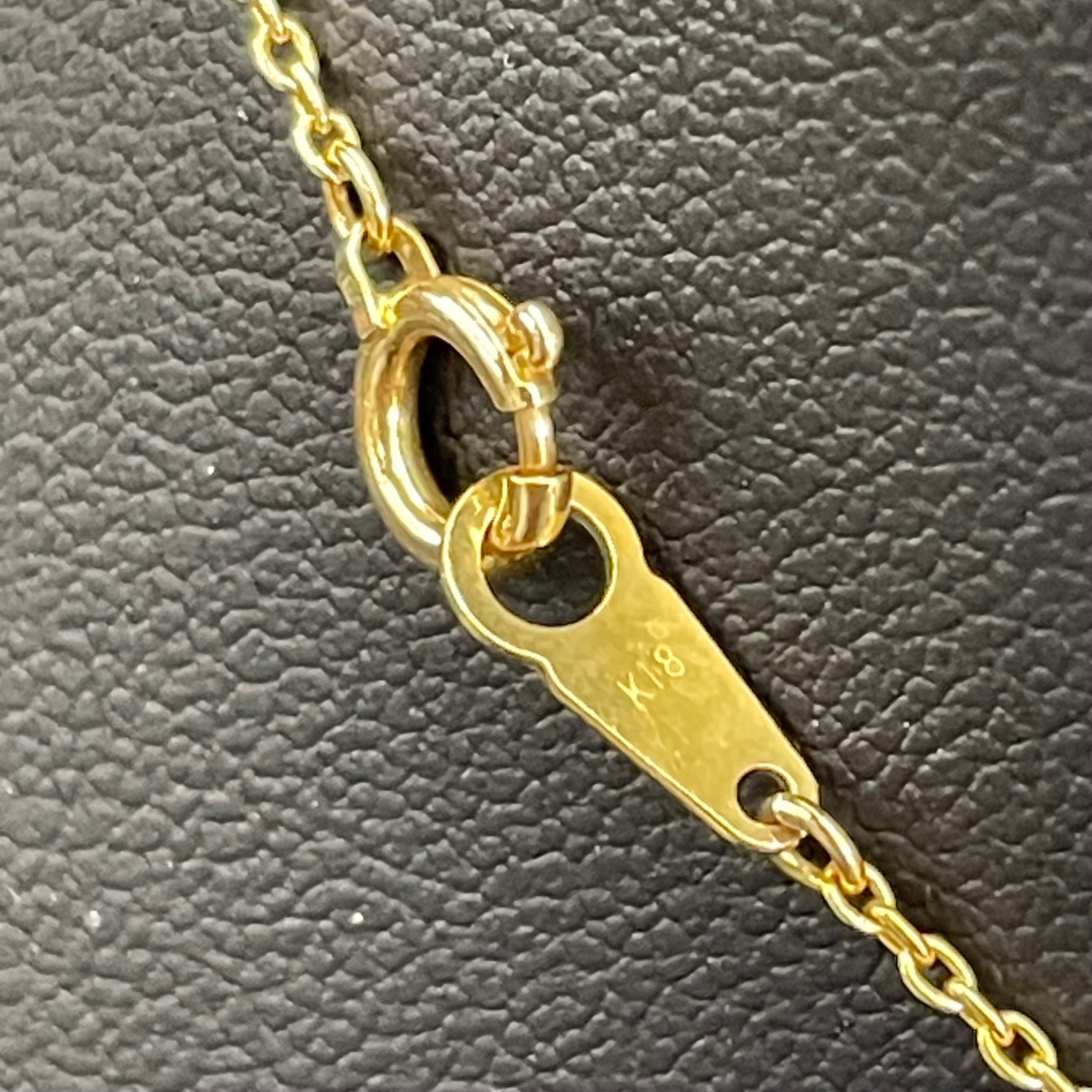 【送料無料】_ ノンブランド _K18ダイヤモンドネックレス _ビーンズモチーフFD0.7ct 5.3g 40cm _中古品