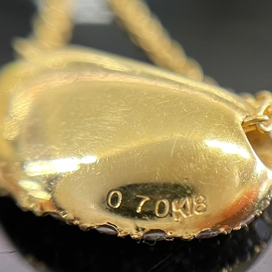 【送料無料】_ ノンブランド _K18ダイヤモンドネックレス _ビーンズモチーフFD0.7ct 5.3g 40cm _中古品