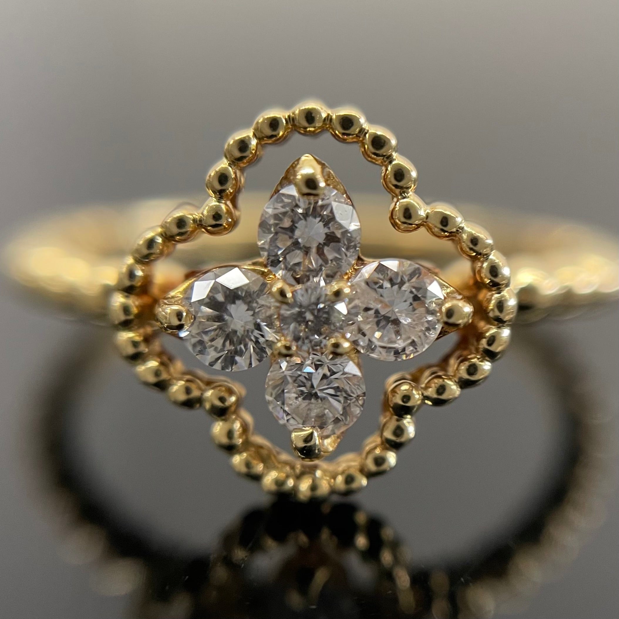 【送料無料】_ ノンブランド _K18ダイヤモンドリング_ FD0.25ct/2.1g _中古品