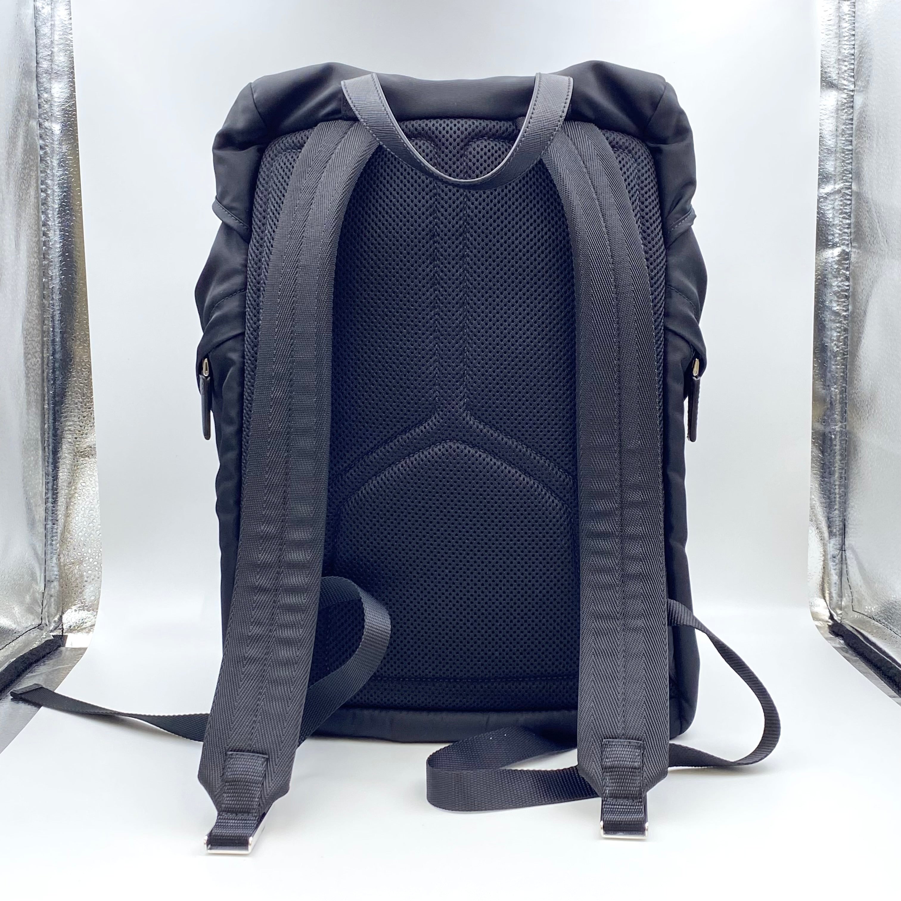 【送料無料】_PRADA_(プラダ)_テスート(ナイロン)×サフィアーノ_2VZ135 バックパック リュック_中古品