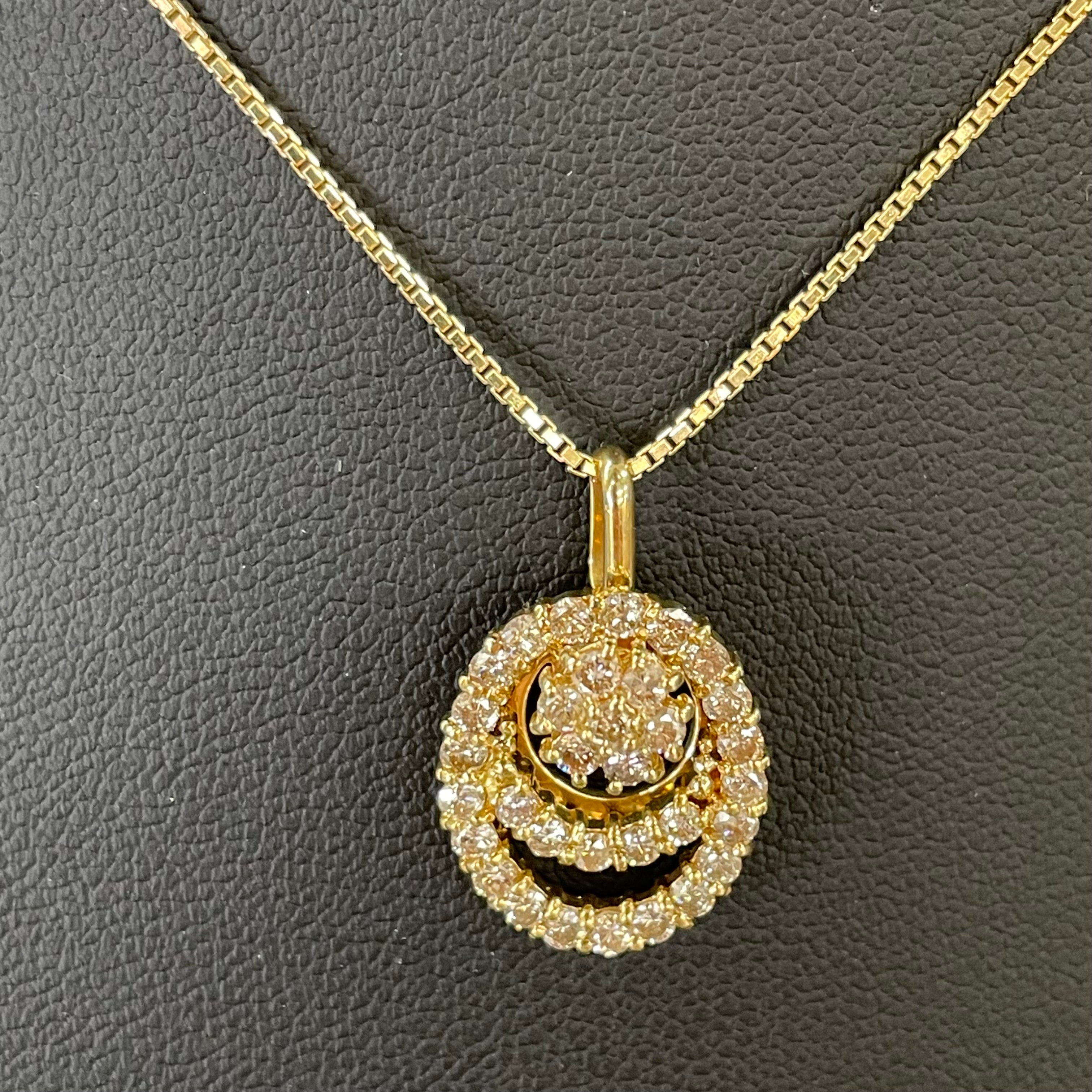 ノンブランド_ K18ダイヤモンドネックレス_ FD1.0ct/7.4g _中古品