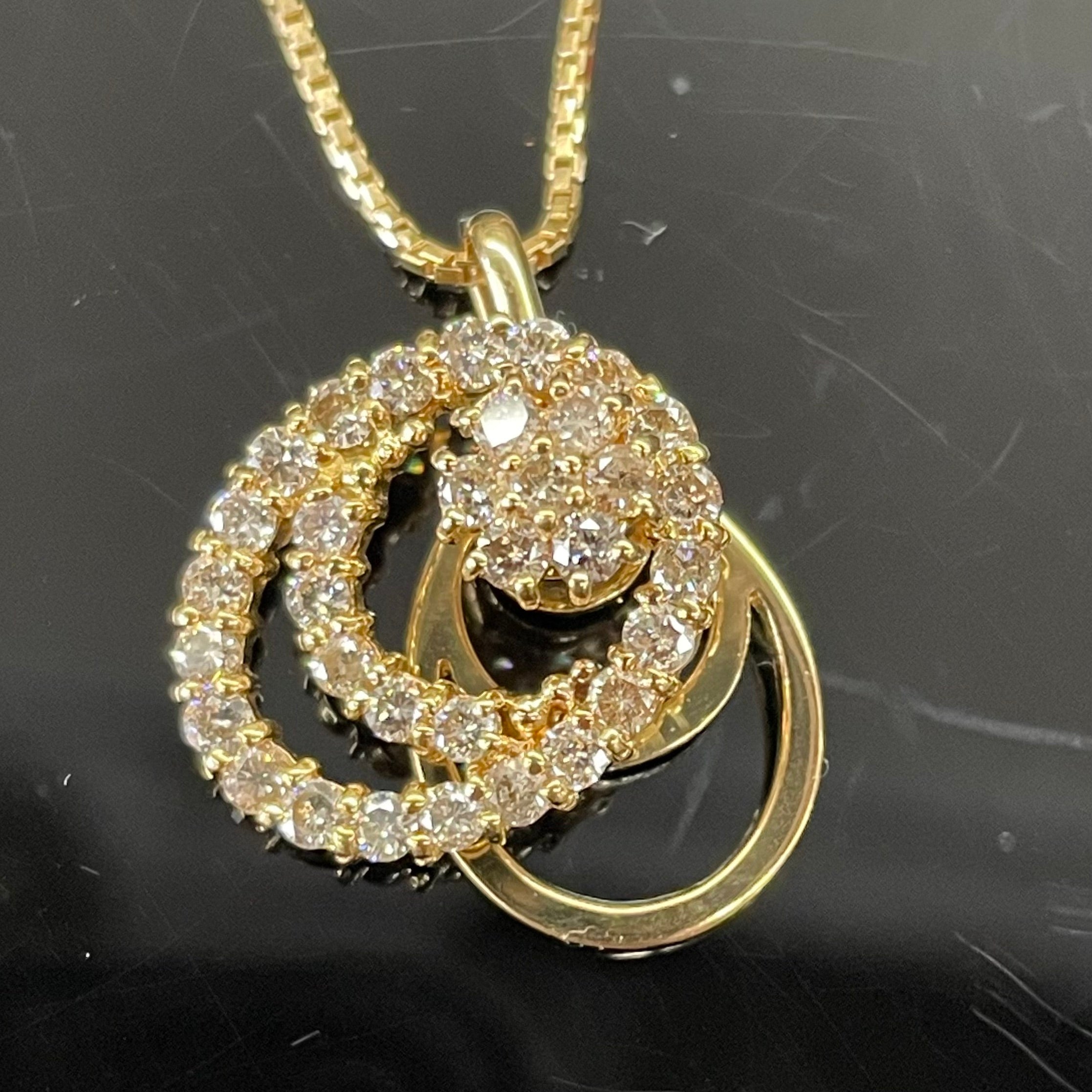 ノンブランド_ K18ダイヤモンドネックレス_ FD1.0ct/7.4g _中古品