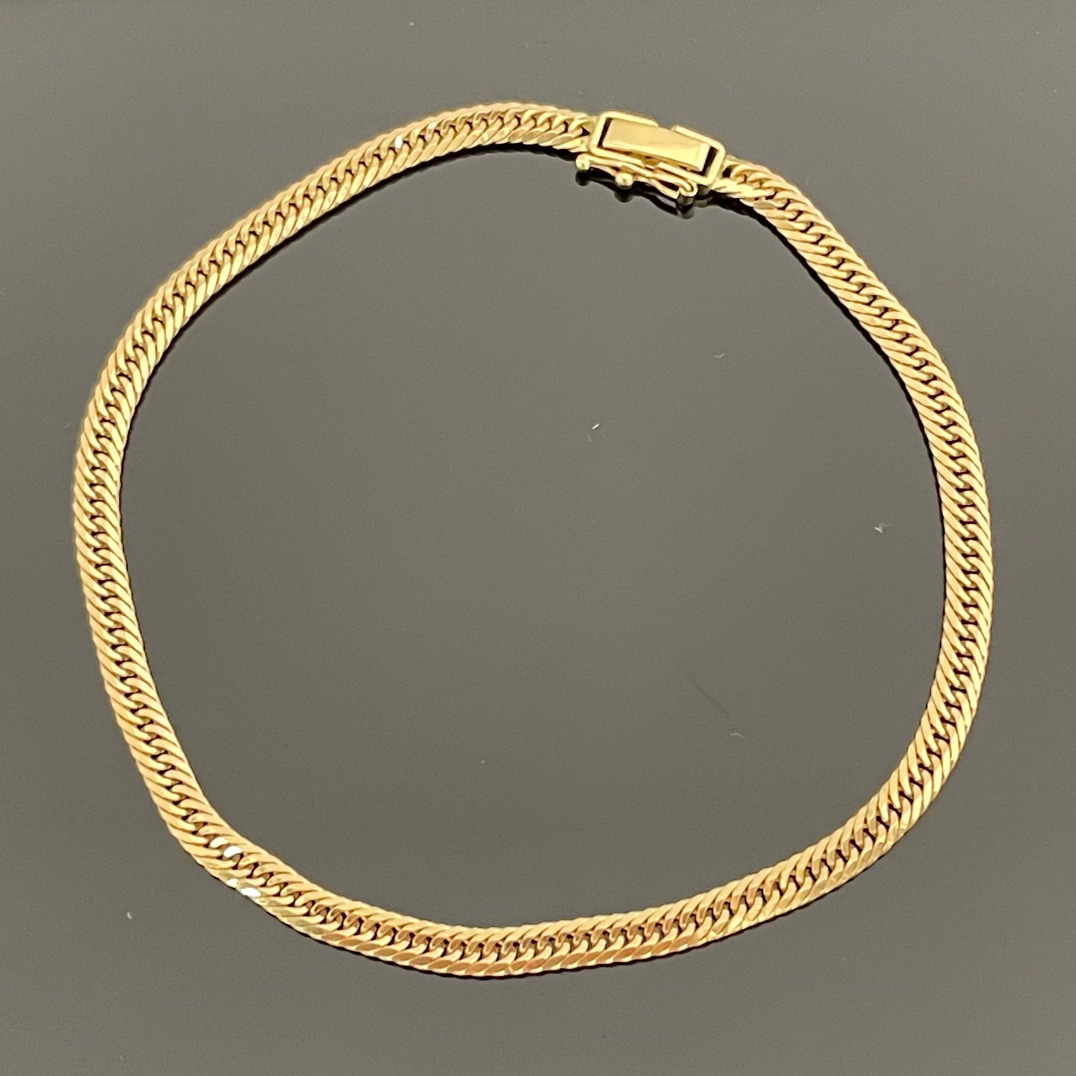 【送料無料】_ ノンブランド _K18アンクレット_ 8面カット/トリプル_ 23cm/10.1g _中古品