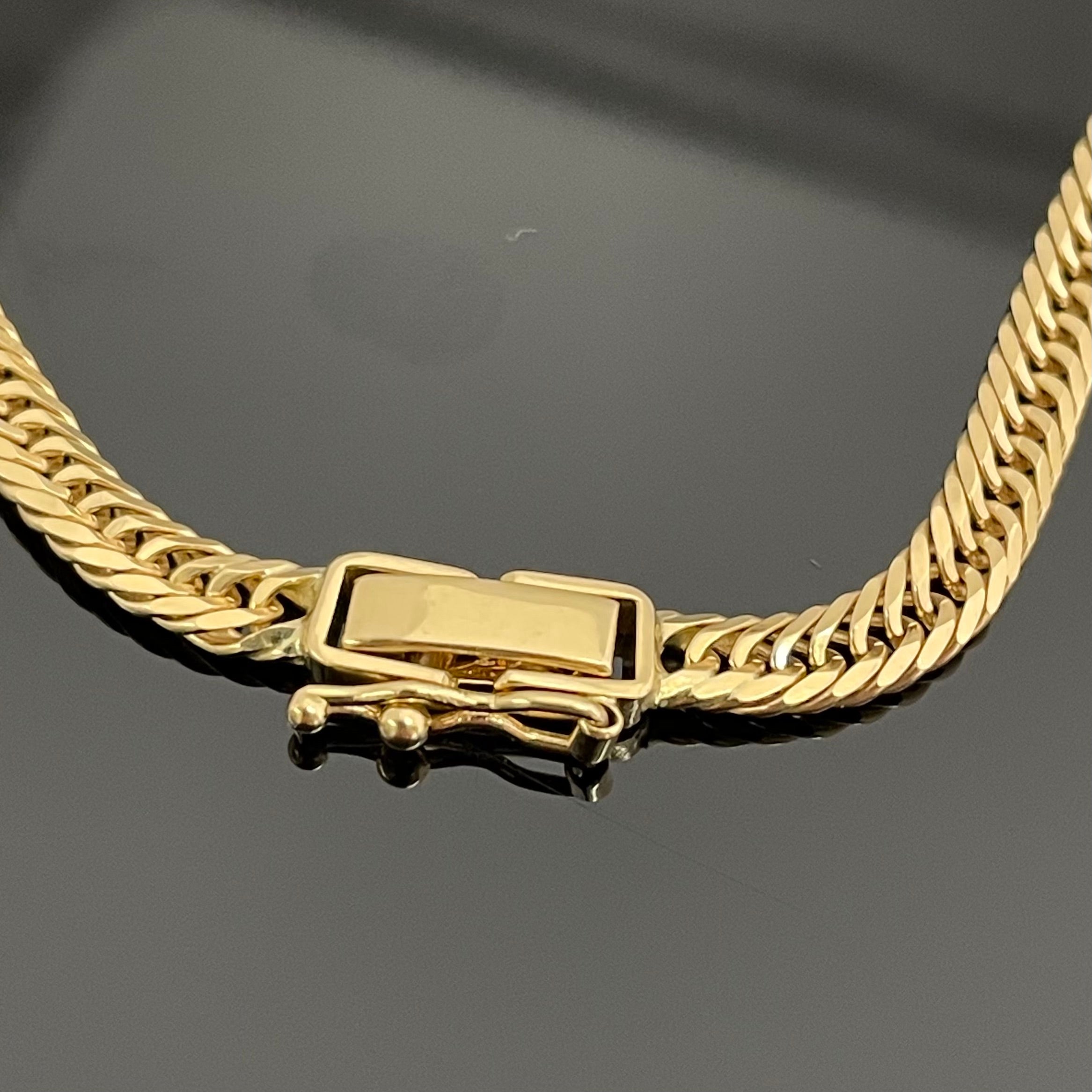 【送料無料】_ ノンブランド _K18アンクレット_ 8面カット/トリプル_ 23cm/10.1g _中古品