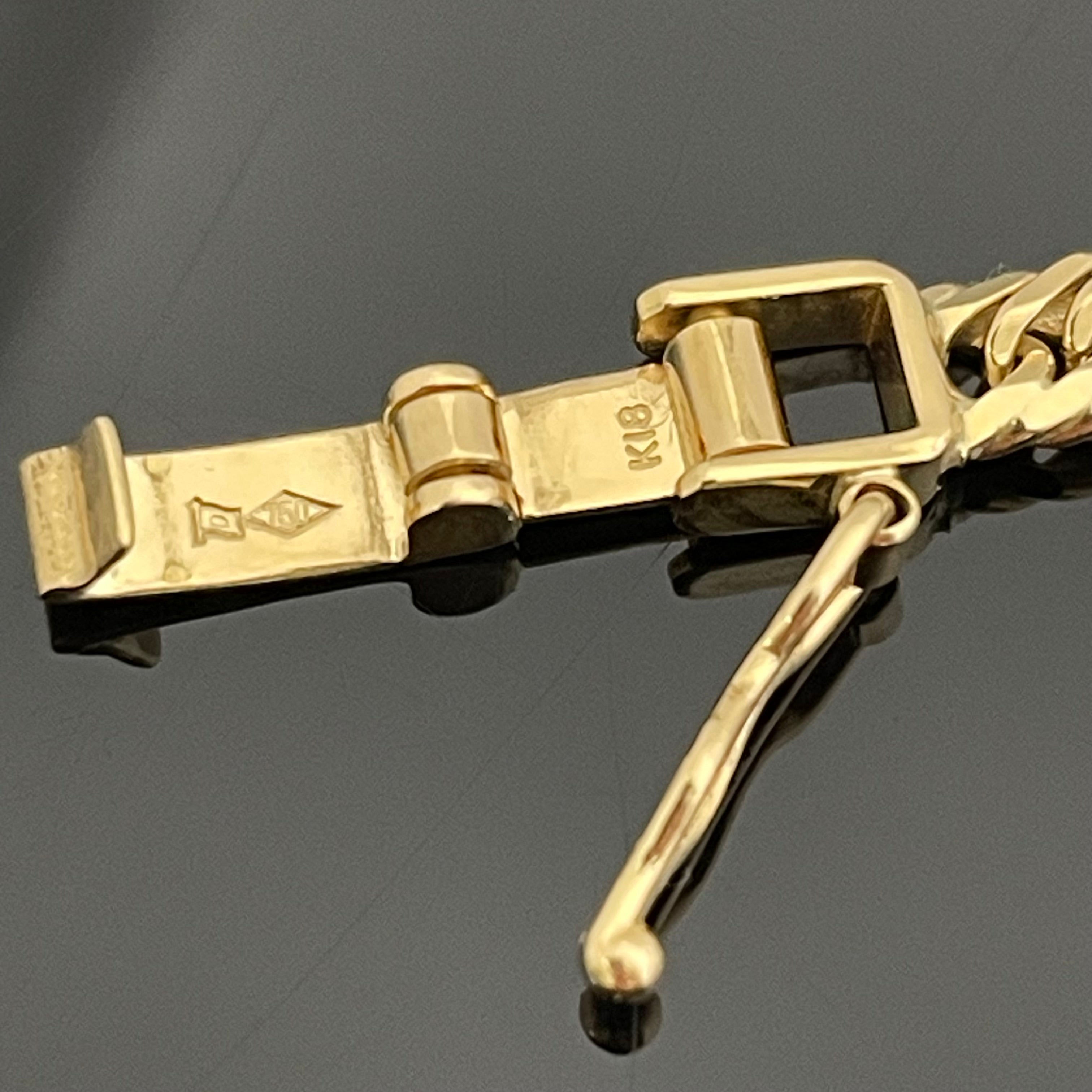 【送料無料】_ ノンブランド _K18アンクレット_ 8面カット/トリプル_ 23cm/10.1g _中古品