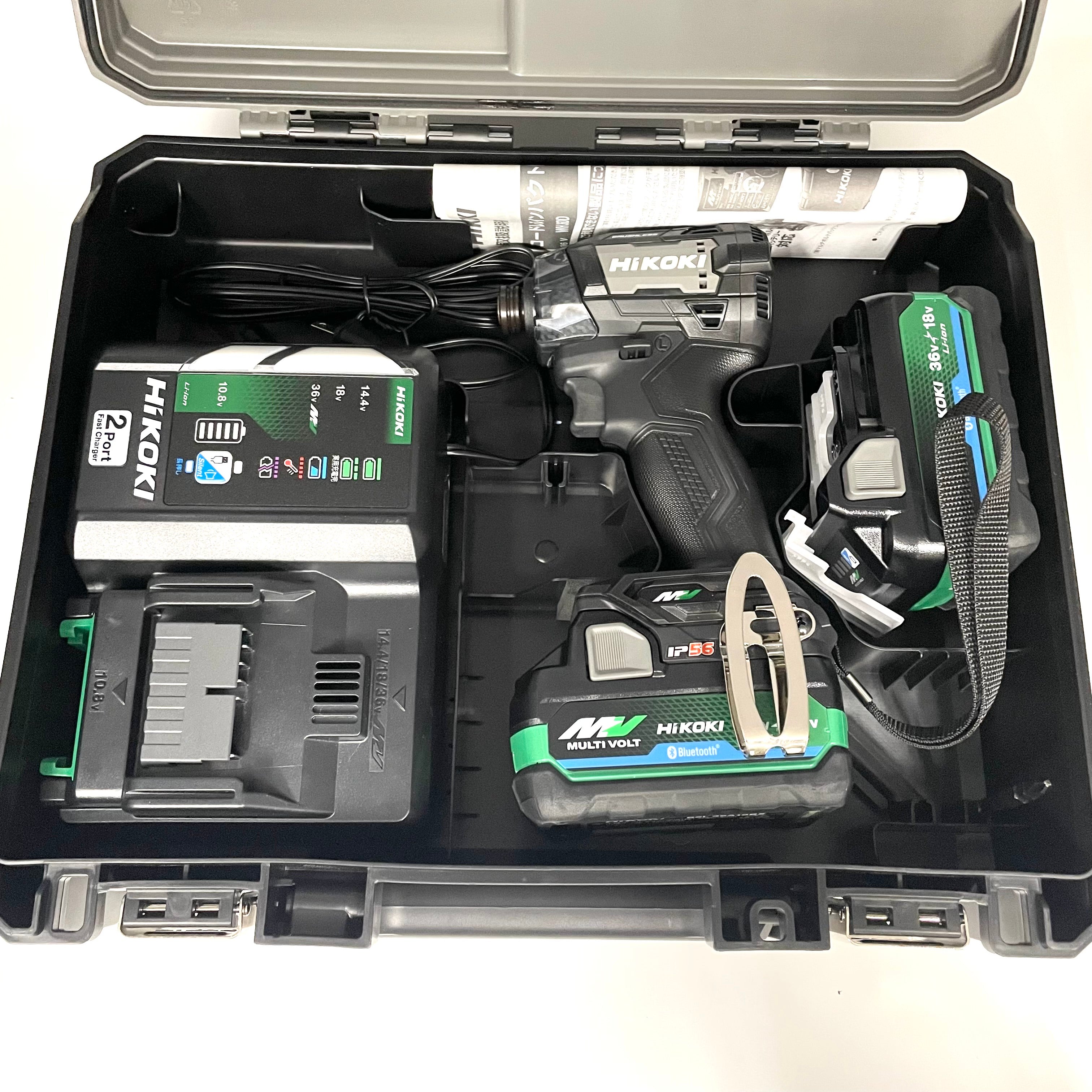 【送料無料】_ HiKOKI_(ハイコーキ)_コードレスインパクトドライバ _WH36DD 2XHBSZ_ ストロングブラック _36Vバッテリ2個/充電器付き _未使用品