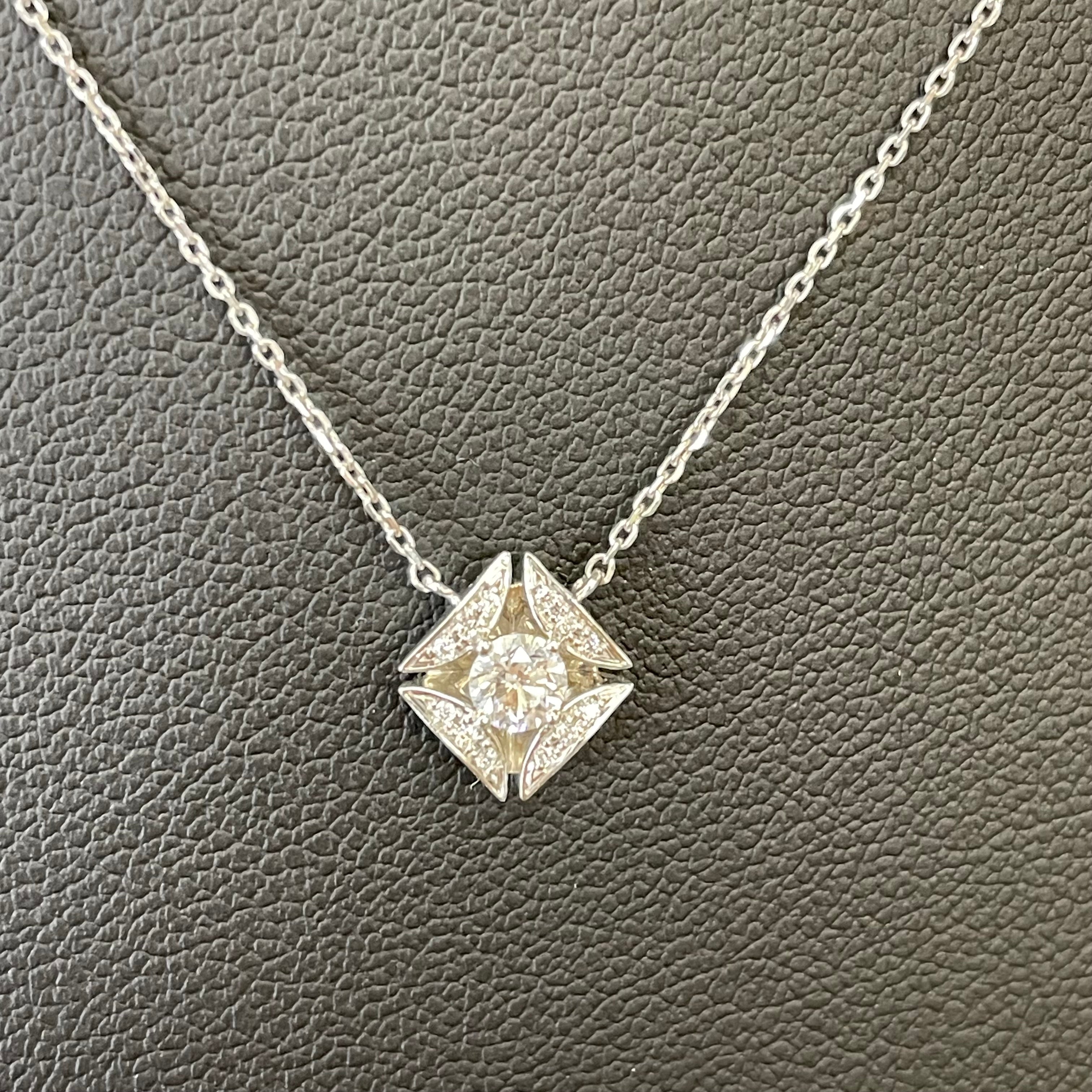 FOREVERMARK_(フォーエバーマーク)_エターナル コレクション _ソリティア パヴェ ペンダント_ Pt900/850 D0.18/0.02ct _中古品