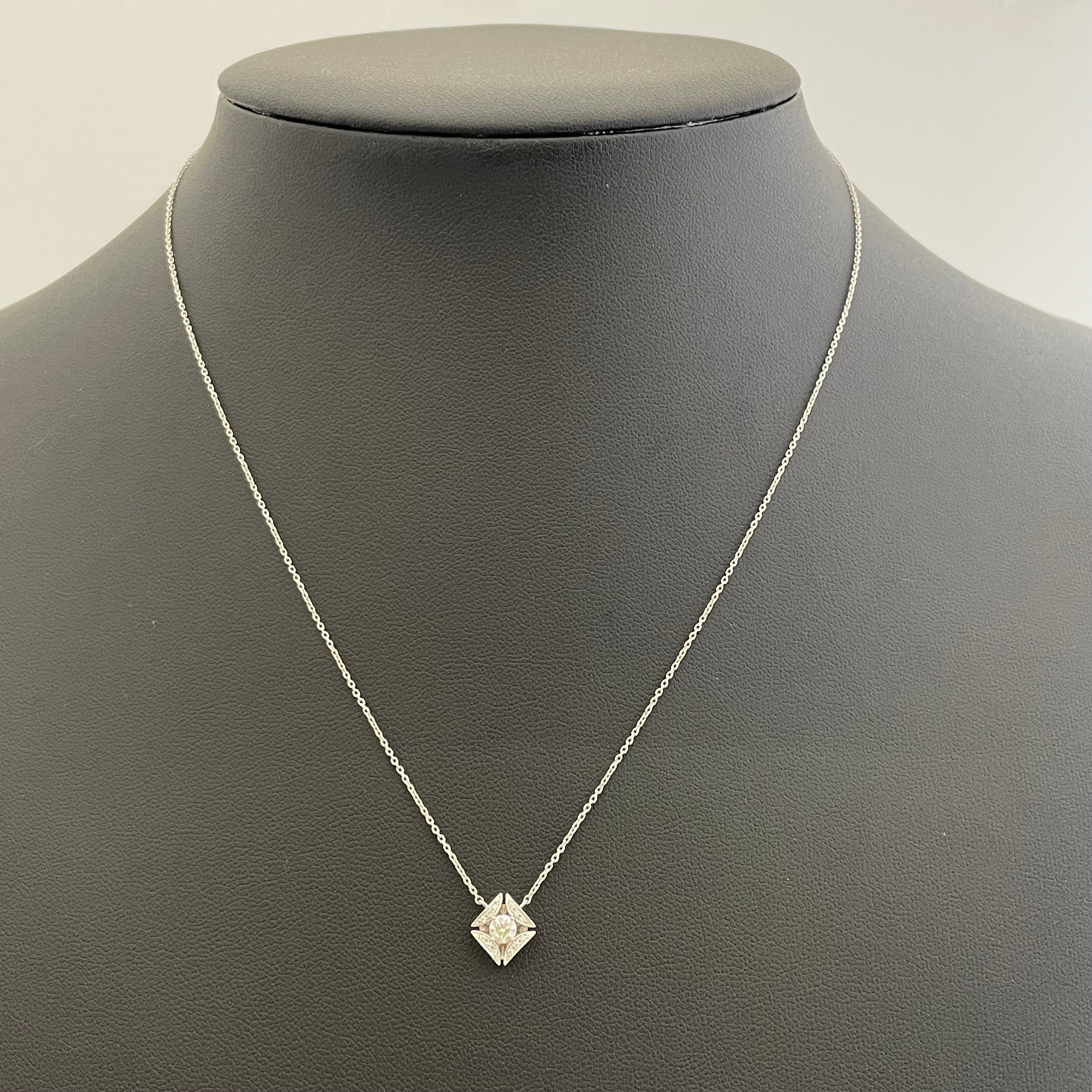 FOREVERMARK_(フォーエバーマーク)_エターナル コレクション _ソリティア パヴェ ペンダント_ Pt900/850 D0.18/0.02ct _中古品