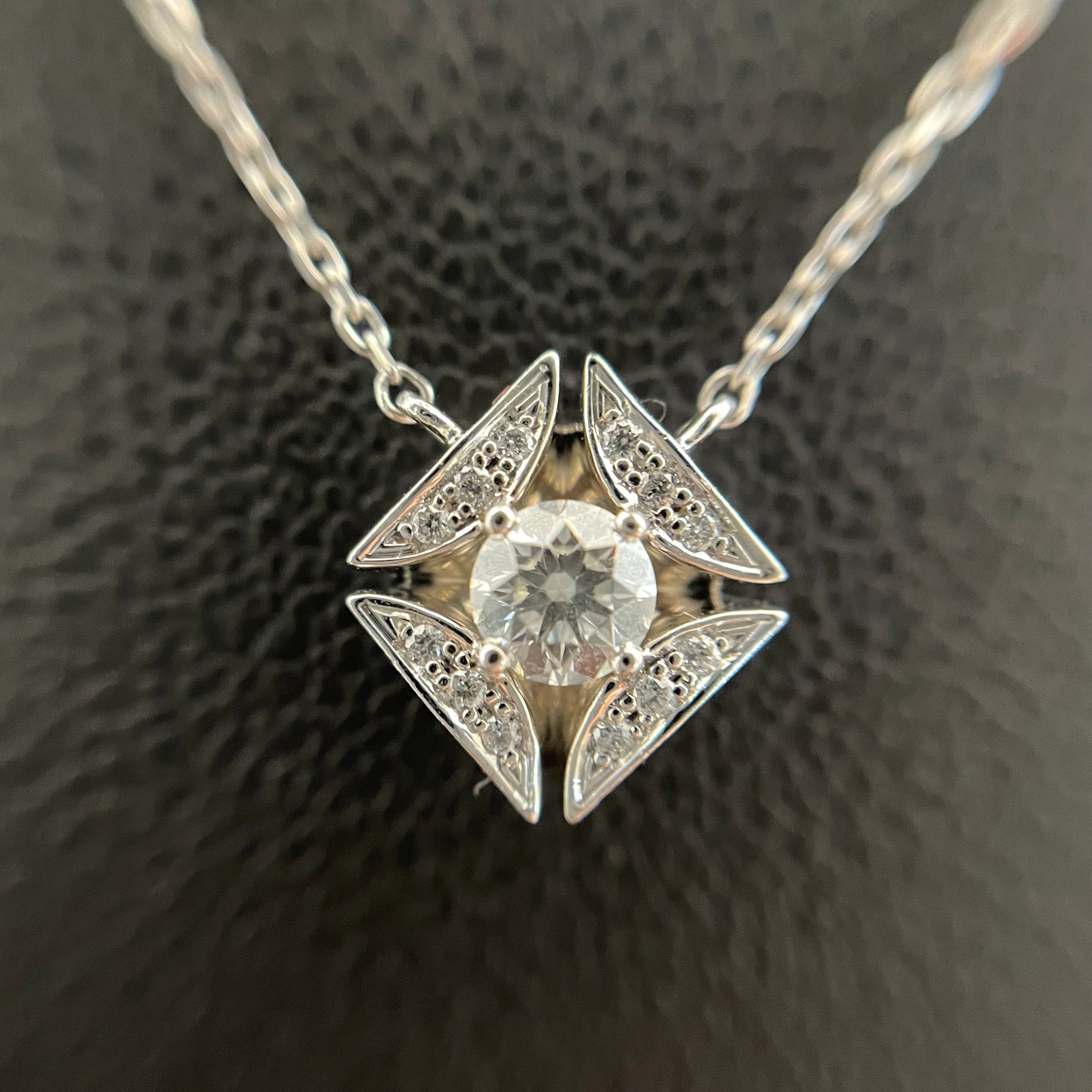 FOREVERMARK_(フォーエバーマーク)_エターナル コレクション _ソリティア パヴェ ペンダント_ Pt900/850 D0.18/0.02ct _中古品