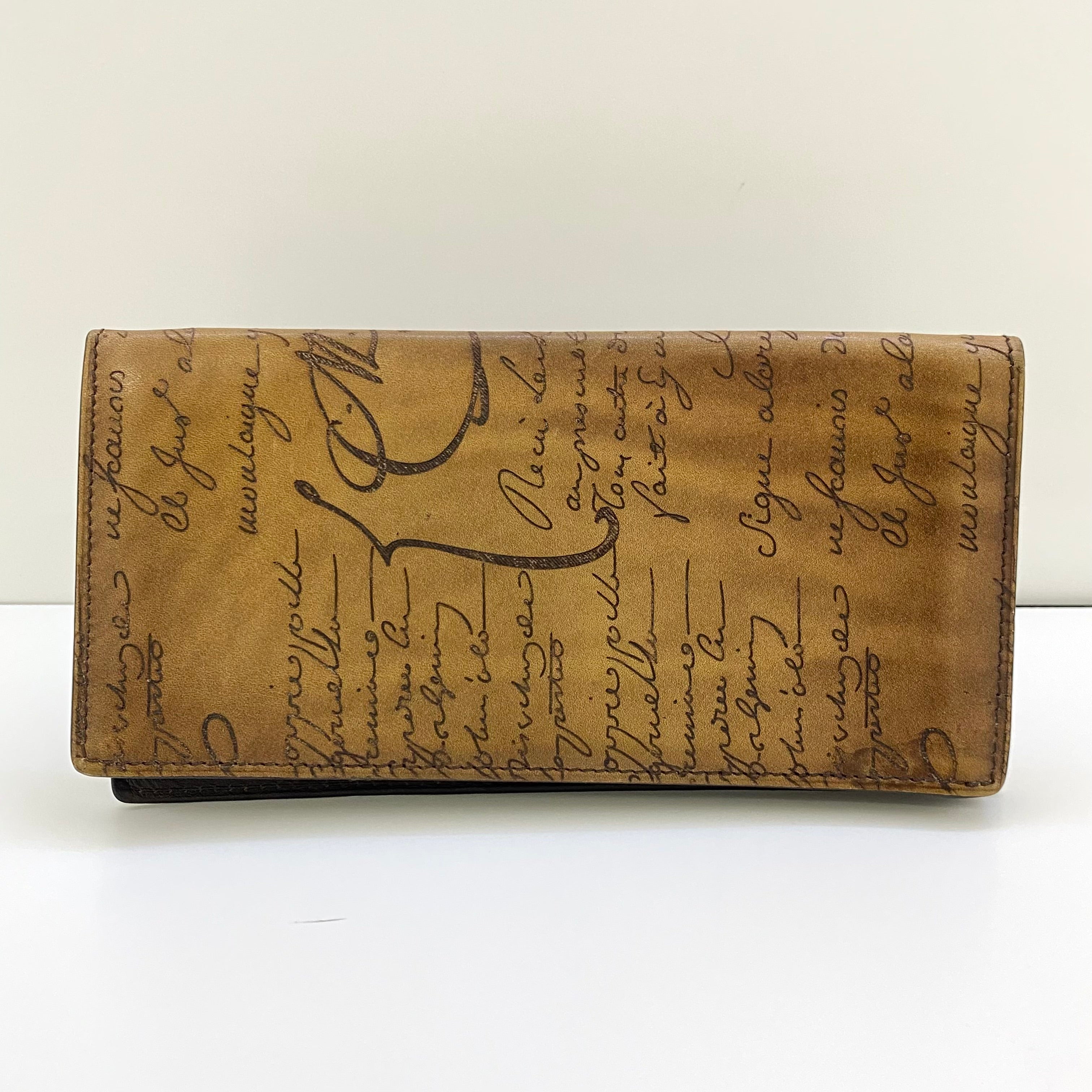 【送料無料】_Berluti_(ベルルッティ)_スクリットレザー カリグラフィー_サンタル 長財布_中古品
