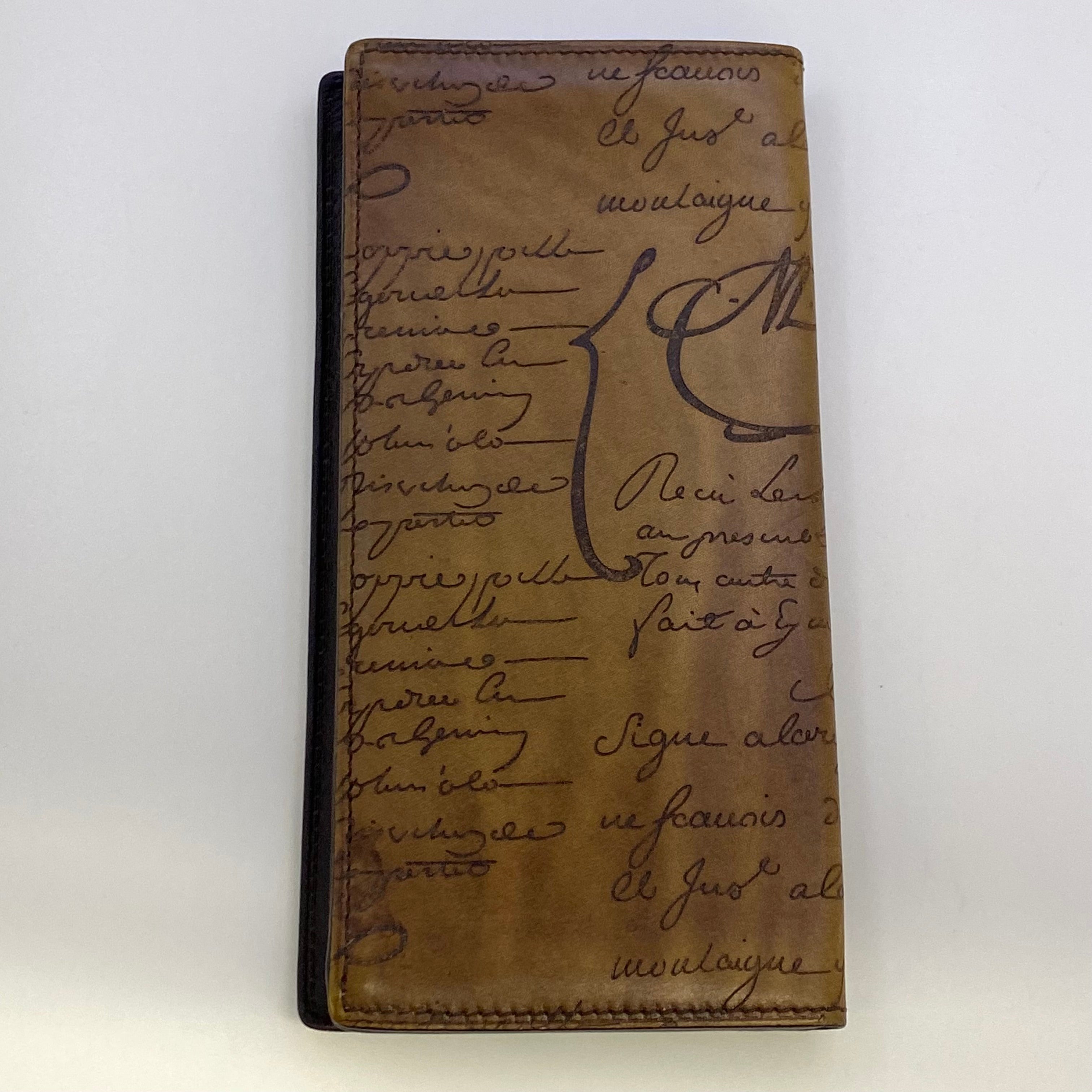 【送料無料】_Berluti_(ベルルッティ)_スクリットレザー カリグラフィー_サンタル 長財布_中古品