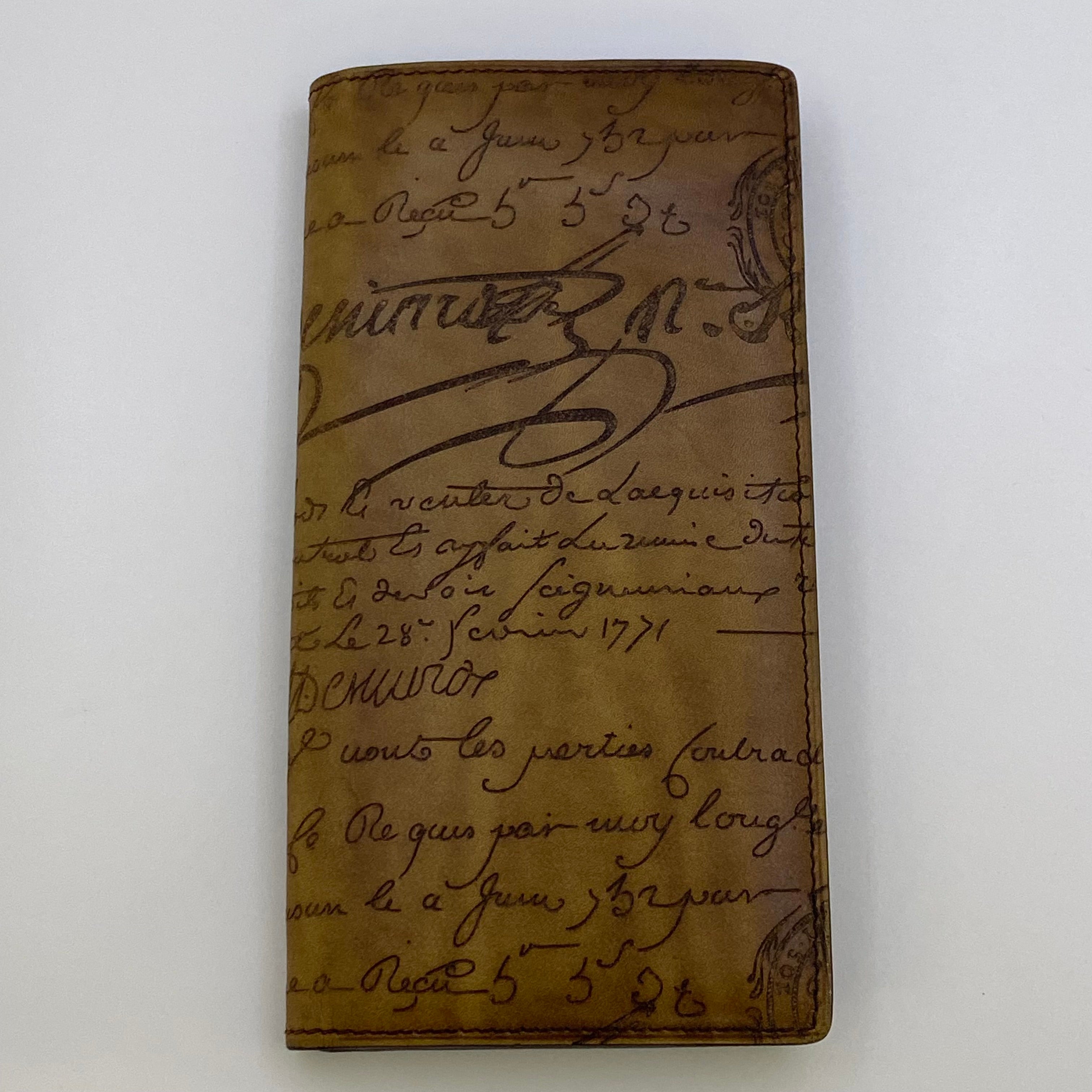 【送料無料】_Berluti_(ベルルッティ)_スクリットレザー カリグラフィー_サンタル 長財布_中古品