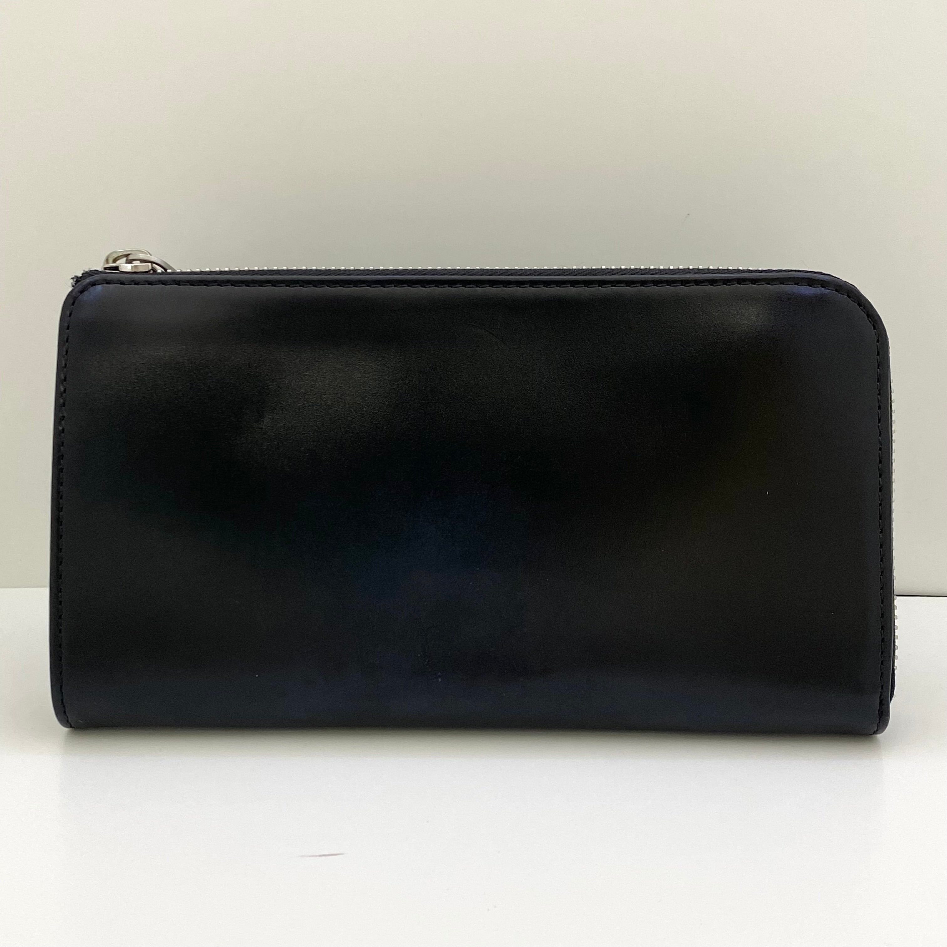 【送料無料】_Maison Margiela_(メゾンマルジェラ)_カーフスキン ブラック_S35UI0431-P2714-T8013_L字ファスナー長財布_中古品