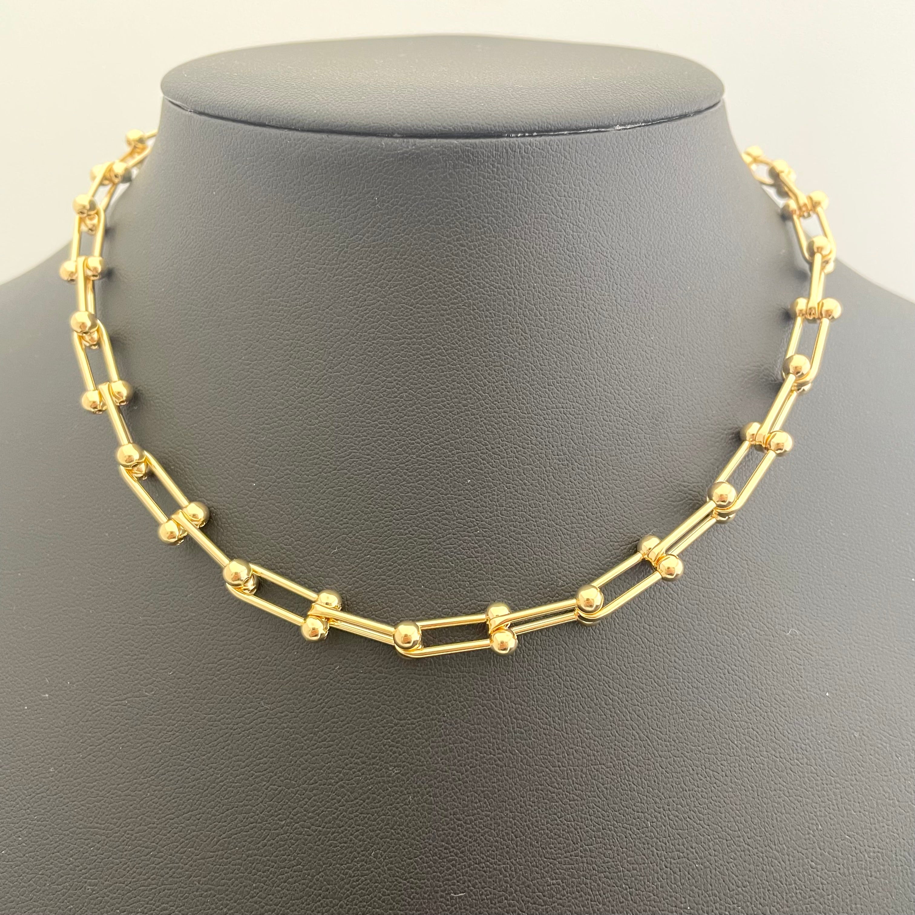 【送料無料】_ ノンブランド _K18デザインネックレス _40cm/16.5g _中古品