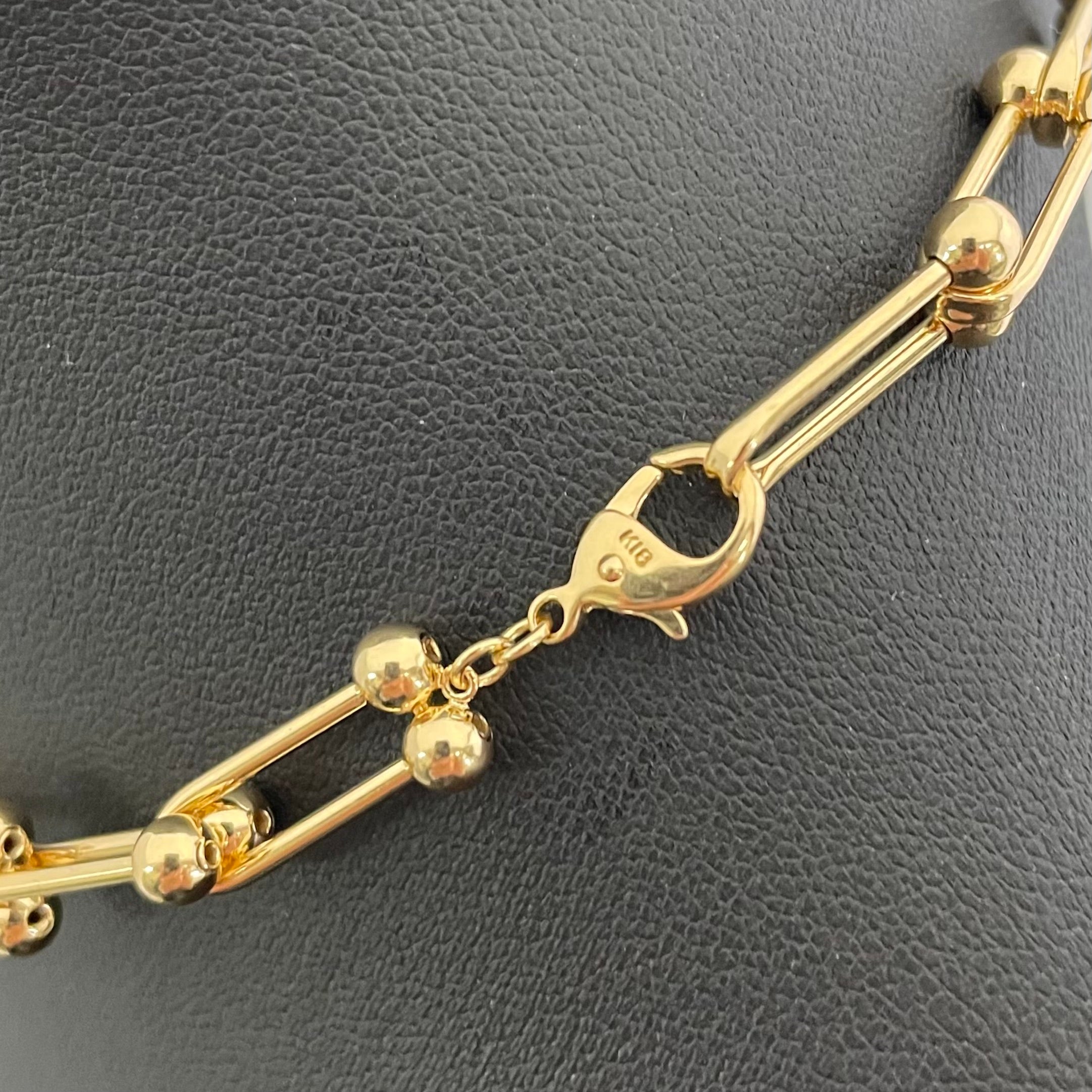 【送料無料】_ ノンブランド _K18デザインネックレス _40cm/16.5g _中古品