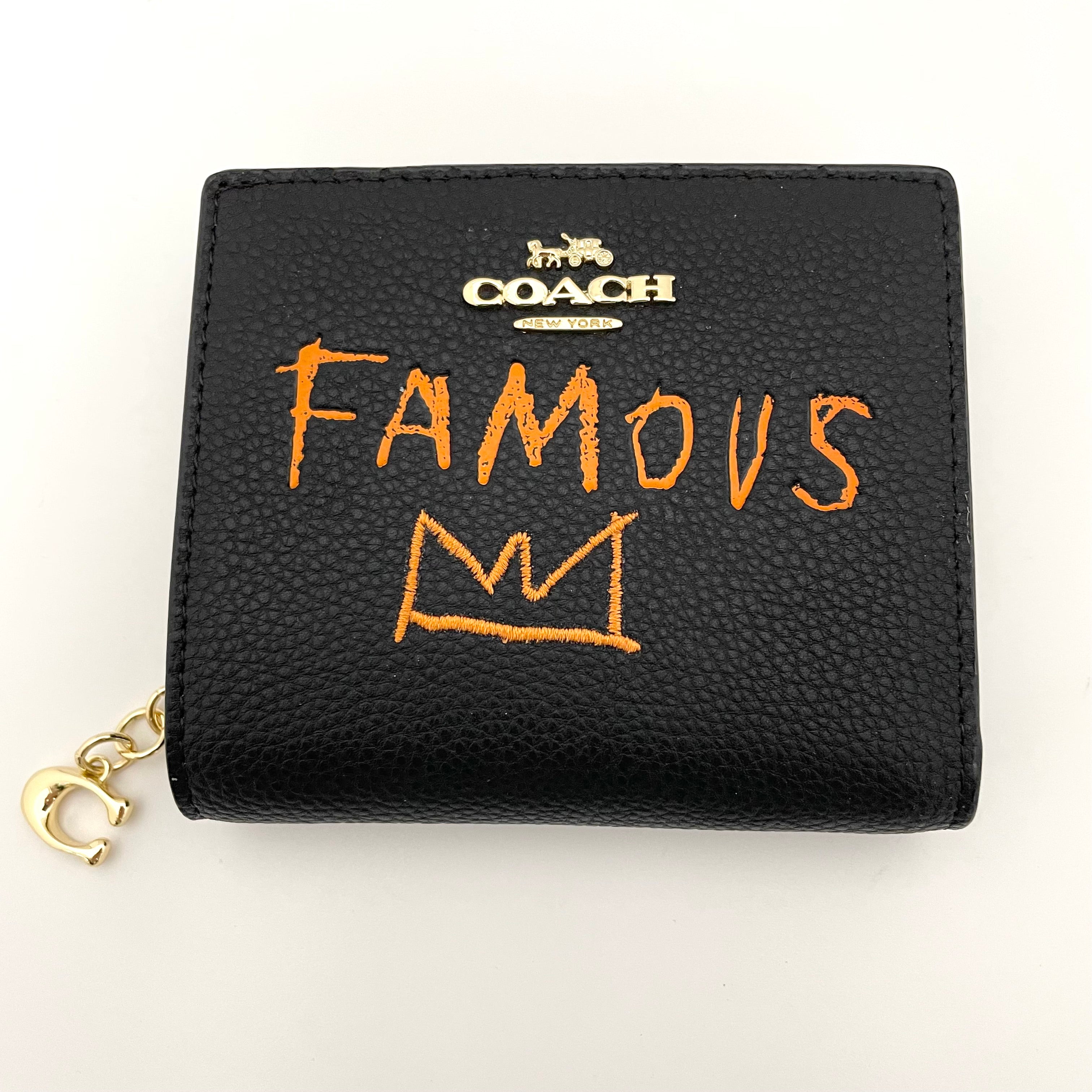 【送料無料】_ COACH_(コーチ)_ミシェル・バスキア コラボ_ 二つ折り財布 C5614 _中古品