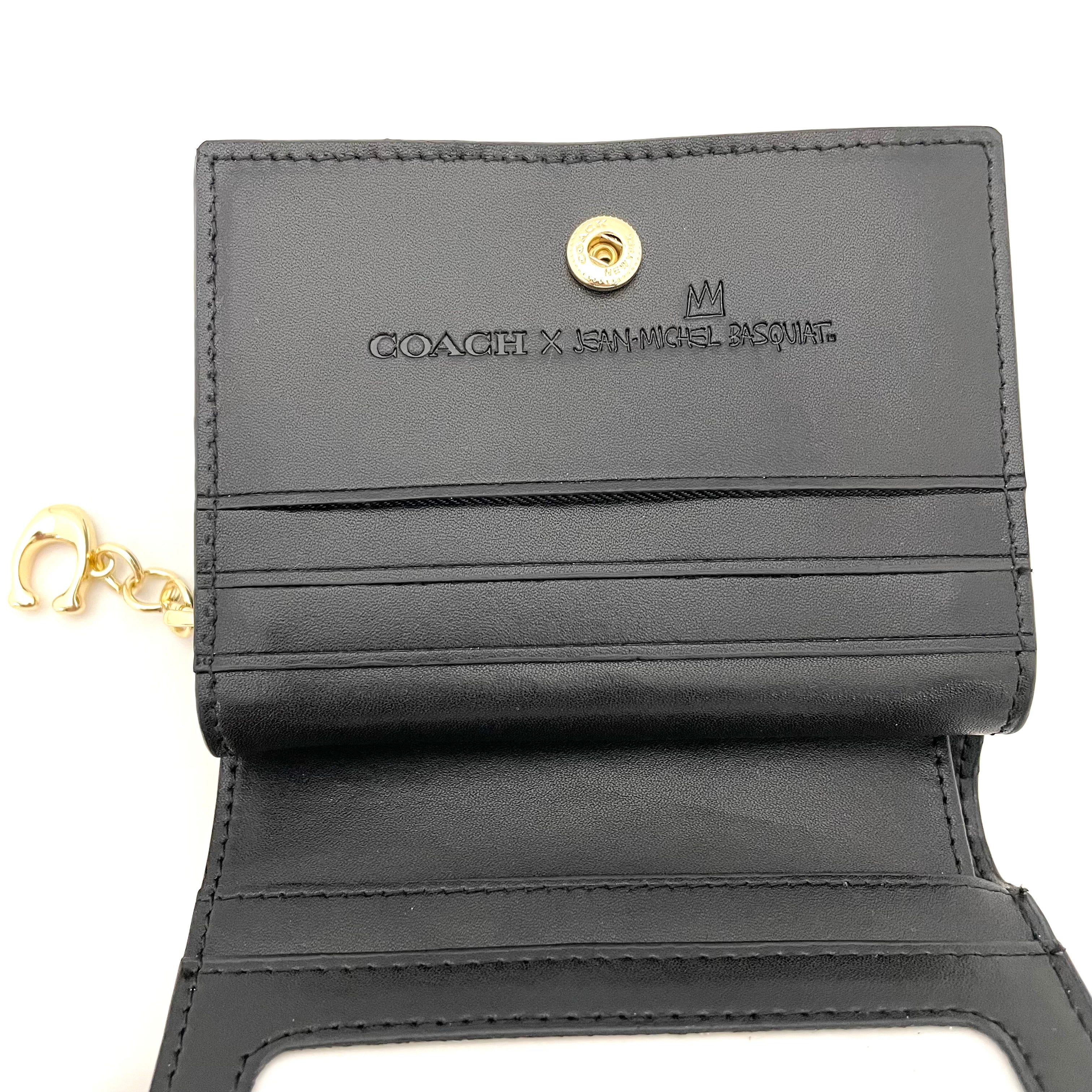 【送料無料】_ COACH_(コーチ)_ミシェル・バスキア コラボ_ 二つ折り財布 C5614 _中古品