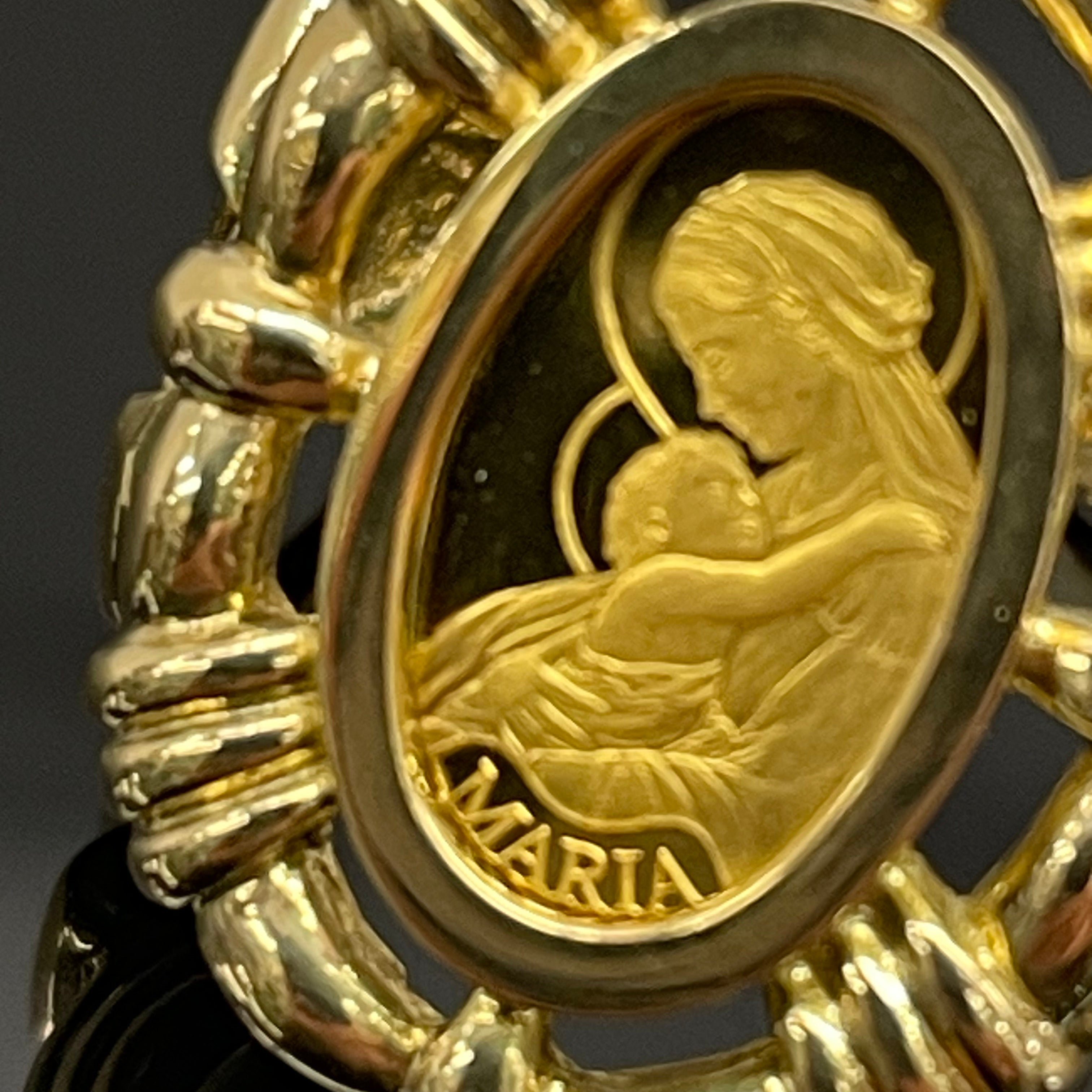 【送料無料】_ ノンブランド_ K18リング_ MARIA純金コイン入り _中古品