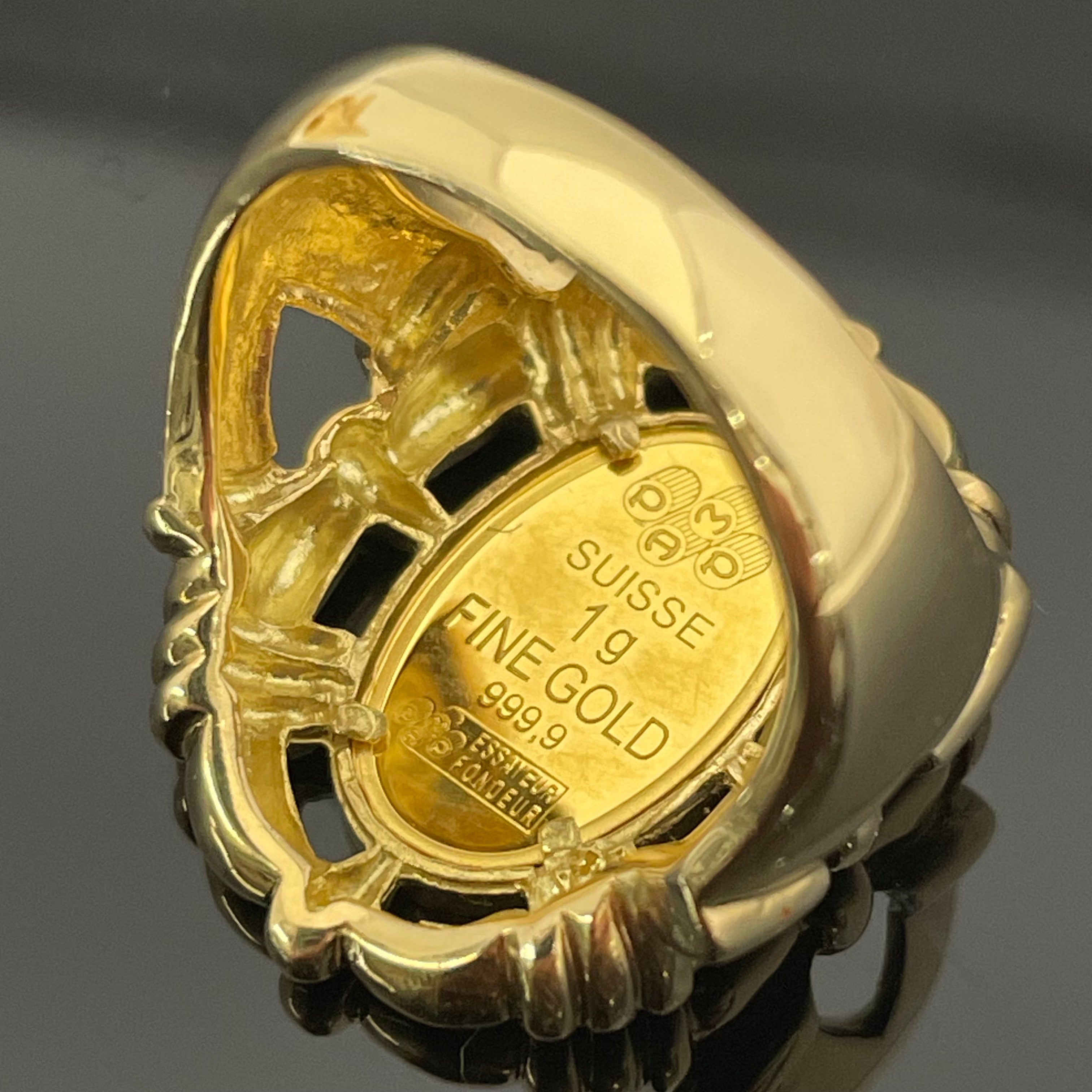 【送料無料】_ ノンブランド_ K18リング_ MARIA純金コイン入り _中古品