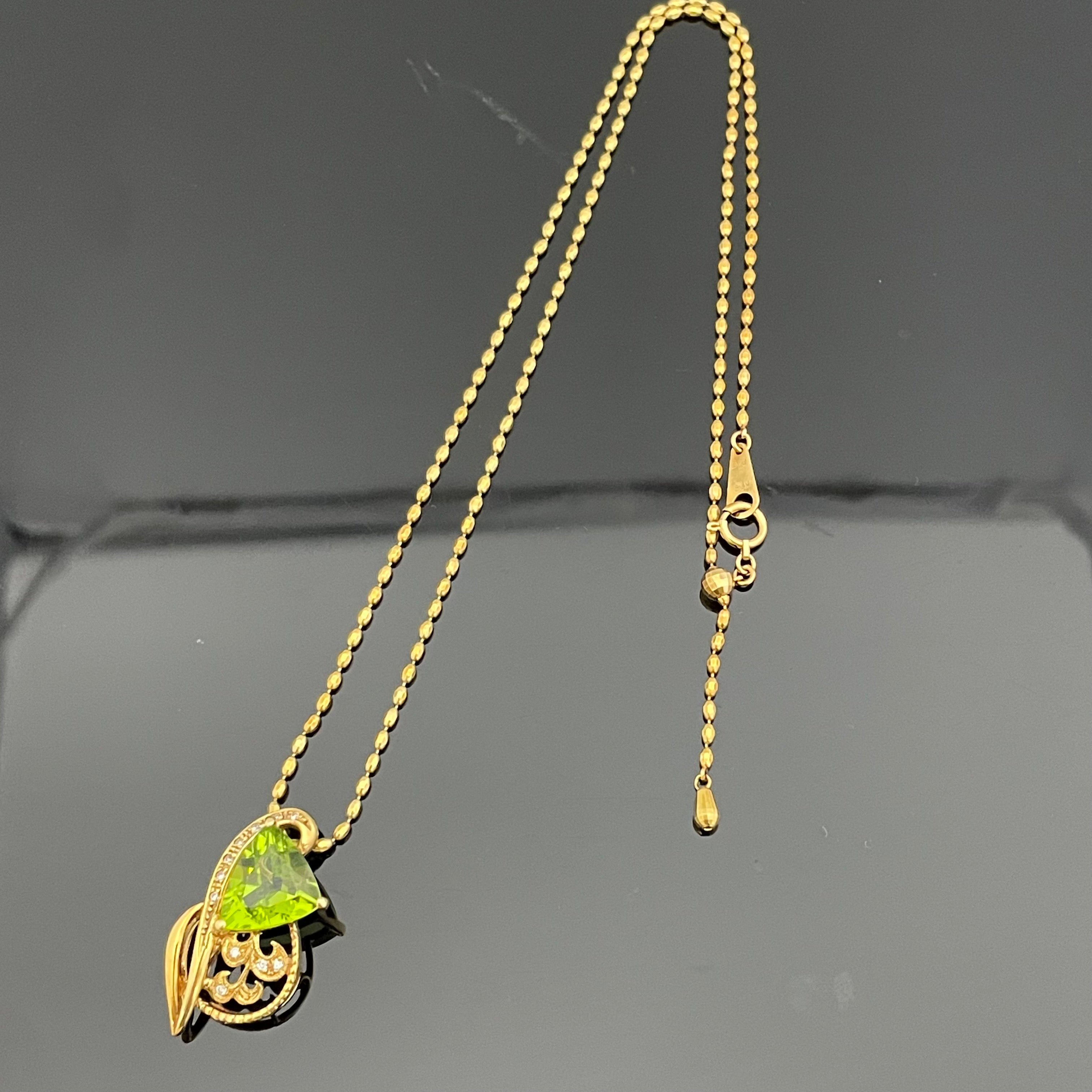 ノンブランド_ K18ネックレス_ ペリドット3.91ct/FD 0.09ct _中古品