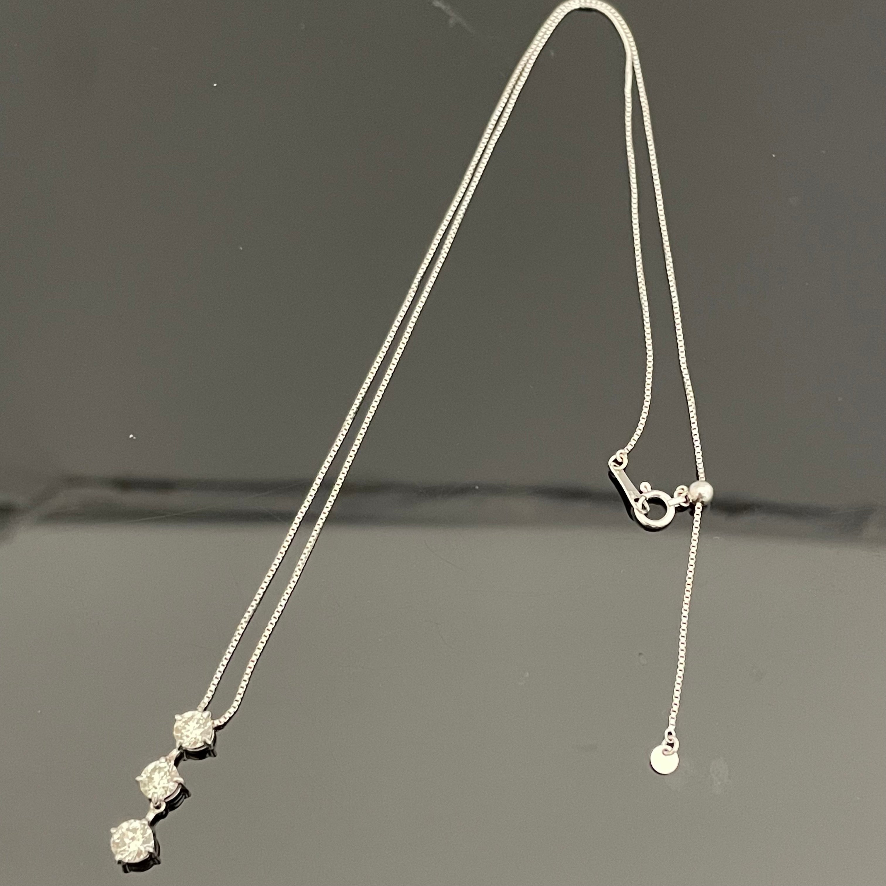 ノンブランド_ K18WGネックレス _ダイヤモンド1.0ct付き _中古品