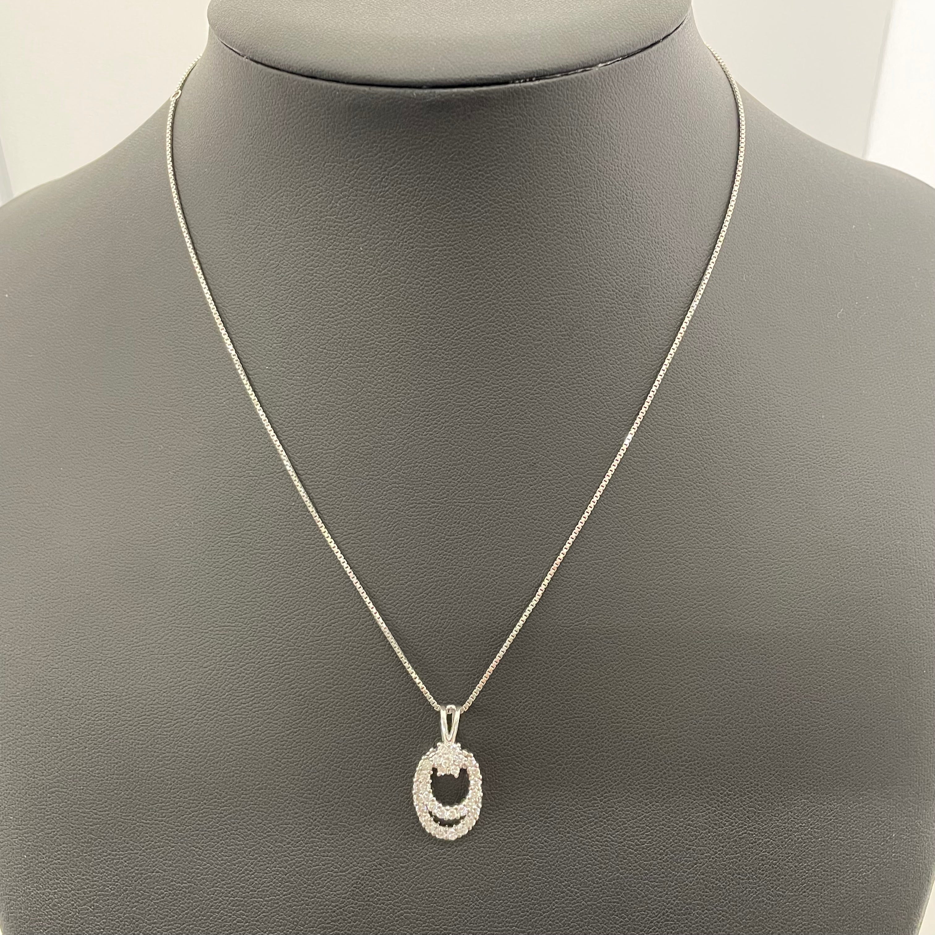 ノンブランド_ Pt900/850ネックレス_ ダイヤモンド1.0ct_スイングペンダント _中古品