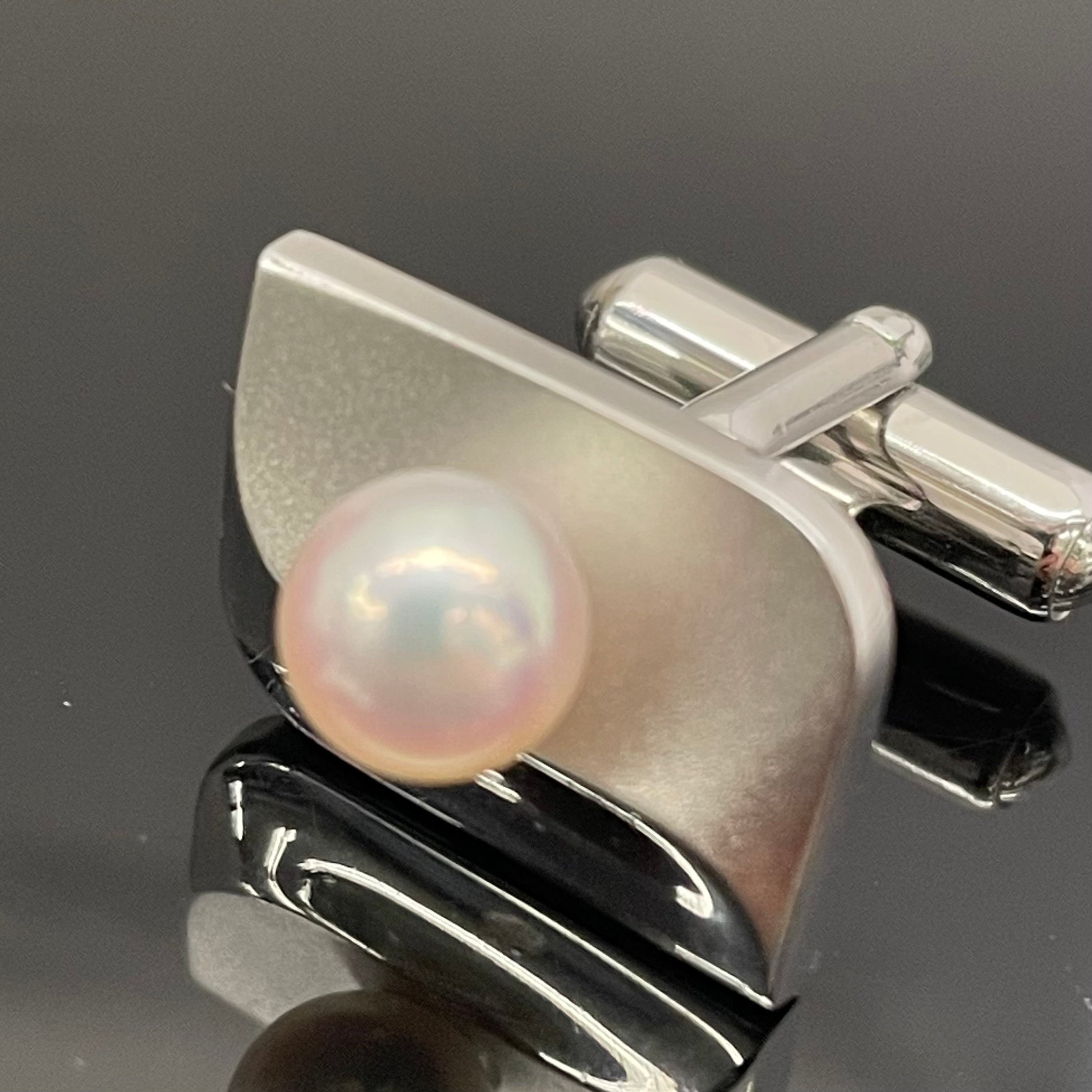 TASAKI_(田崎)_真珠タイピン&カフス set_ ダイヤ付き_中古品