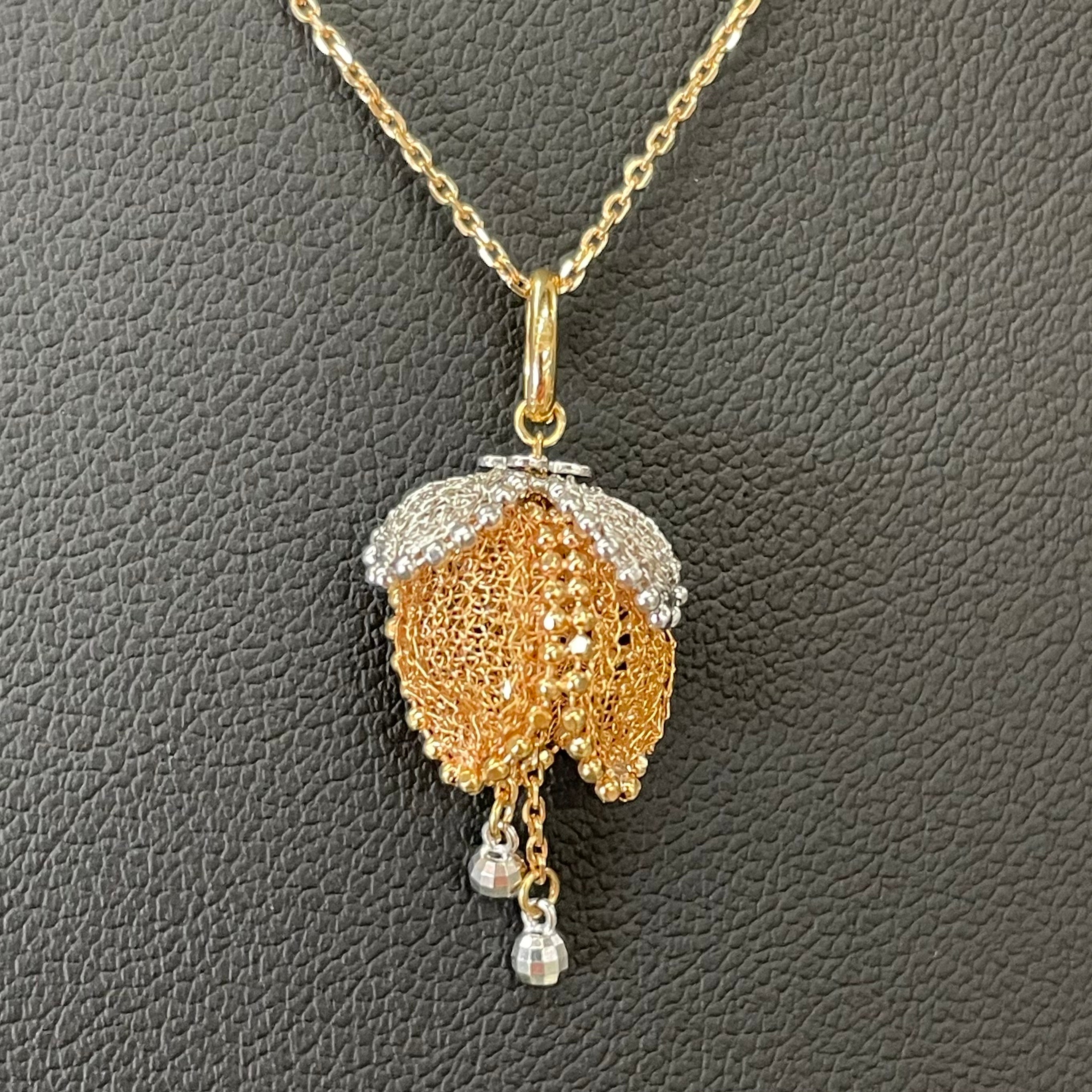 Chiffon Garden _(シフォンガーデン)_K18フラワーモチーフネックレス _中古品