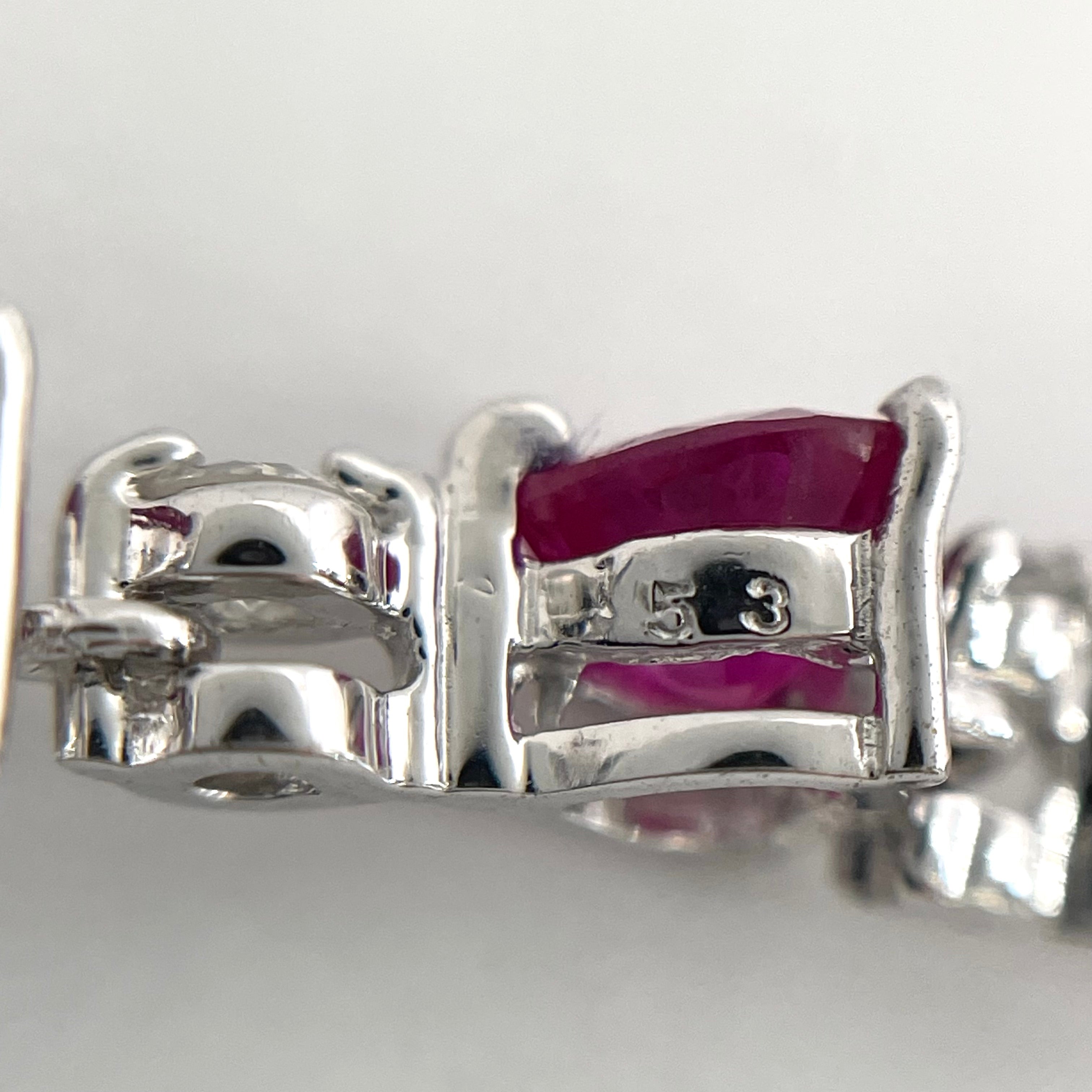 ノンブランド _K18WGネックレス_ ルビー1.53/ダイヤ0.07ct _中古品