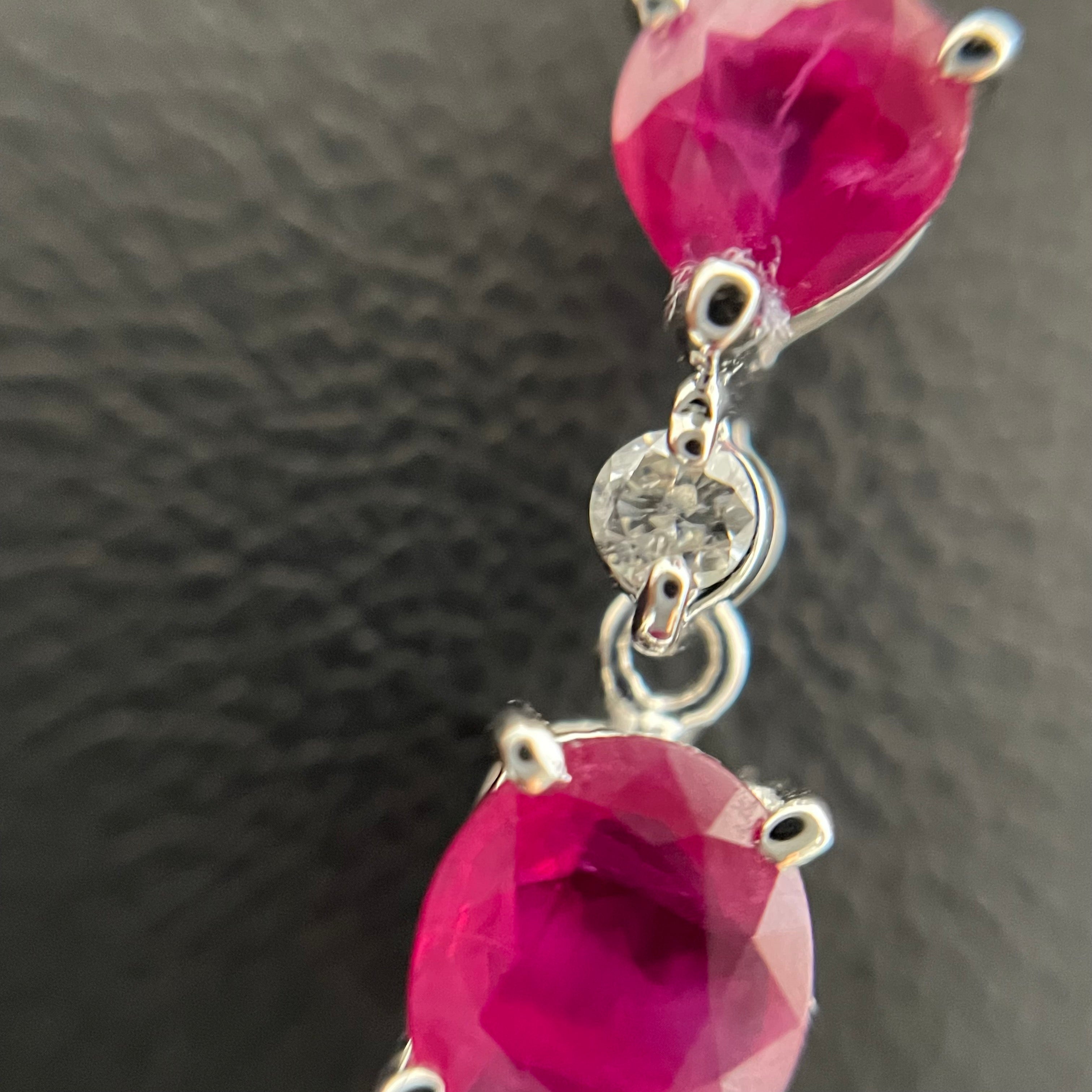 ノンブランド _K18WGネックレス_ ルビー1.53/ダイヤ0.07ct _中古品