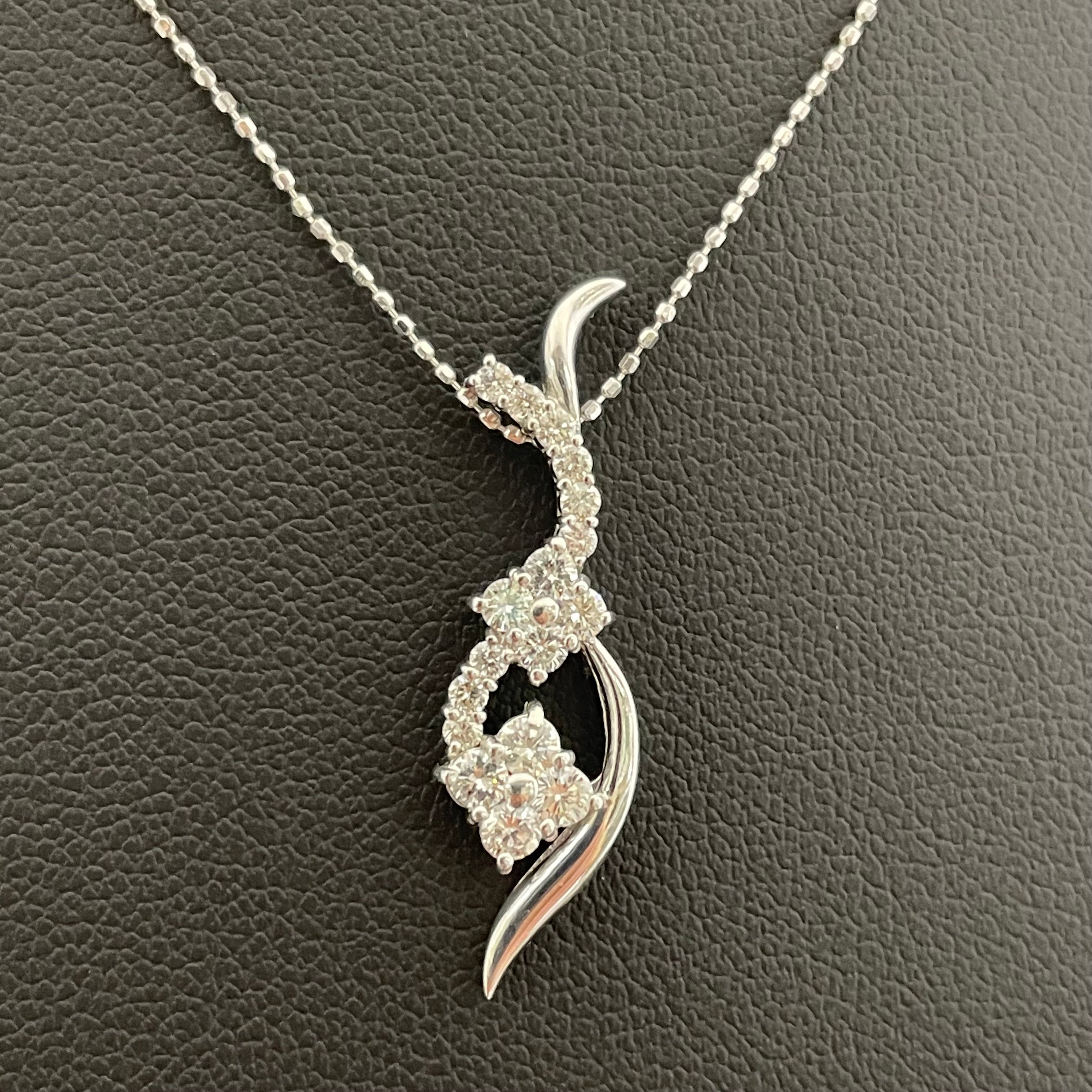 ノンブランド _K18WGネックレス _ダイヤモンド0.5ct _中古品