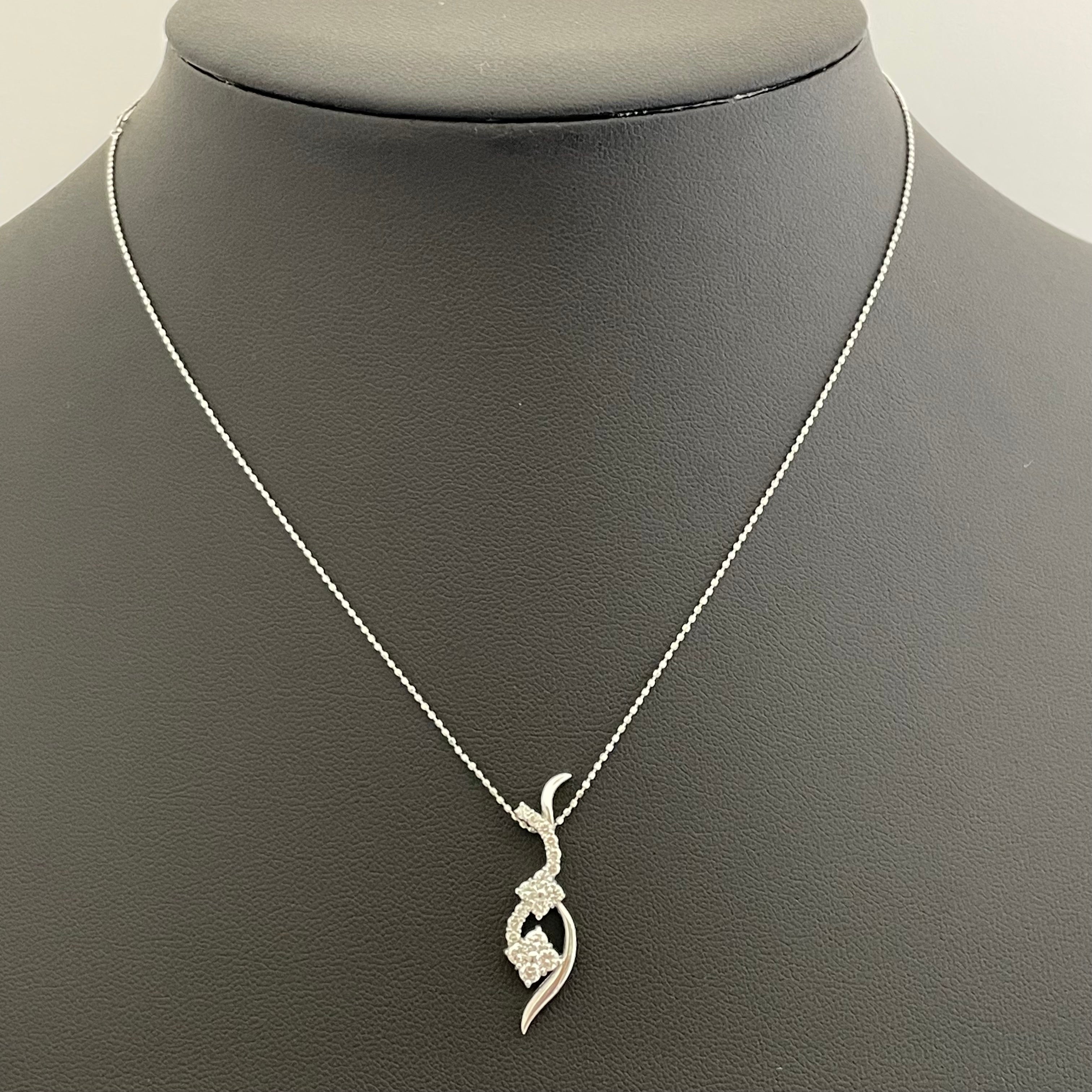 ノンブランド _K18WGネックレス _ダイヤモンド0.5ct _中古品