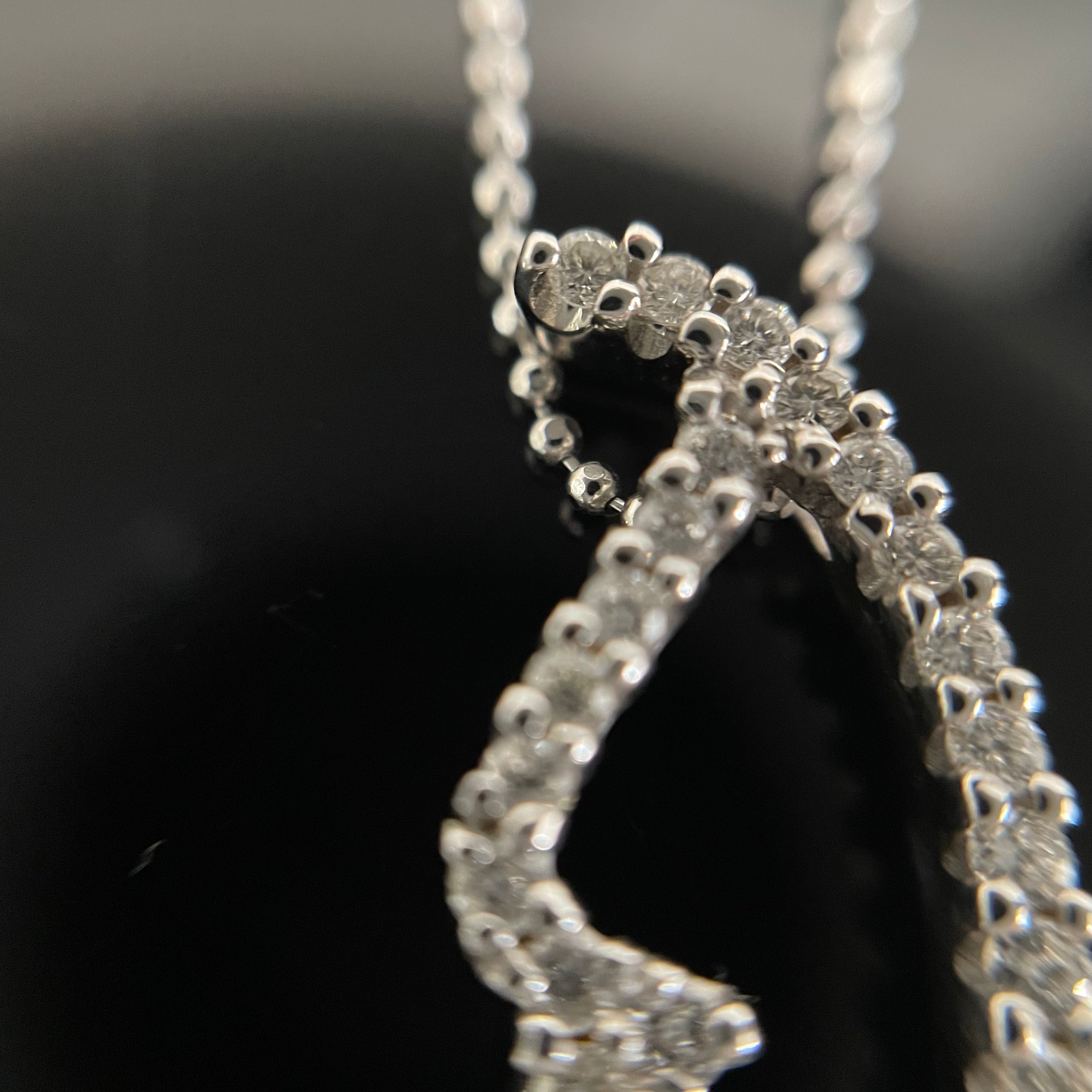 ノンブランド_ K18WGネックレス _ ダイヤモンド 0.38ct_ 中古品