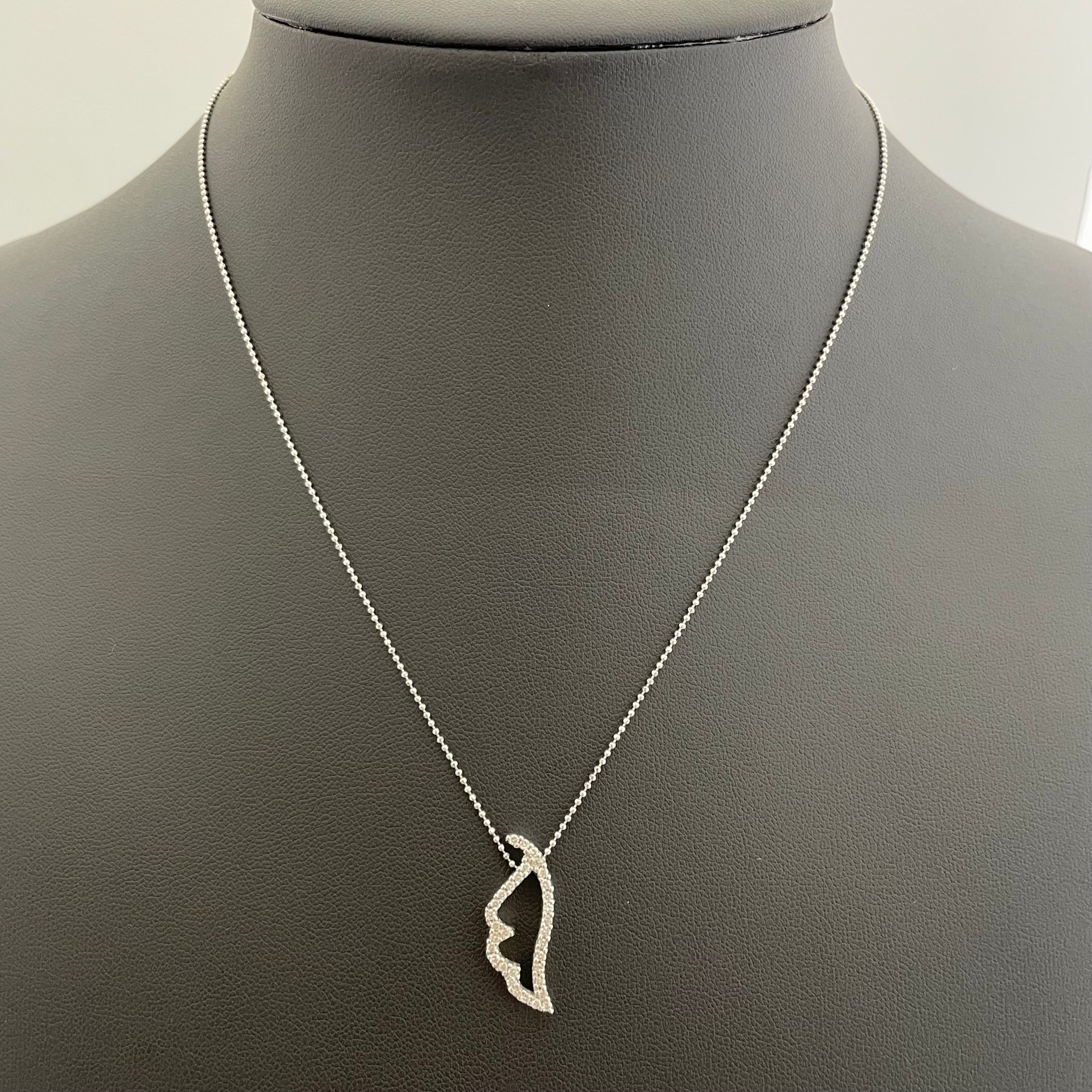 ノンブランド_ K18WGネックレス _ ダイヤモンド 0.38ct_ 中古品