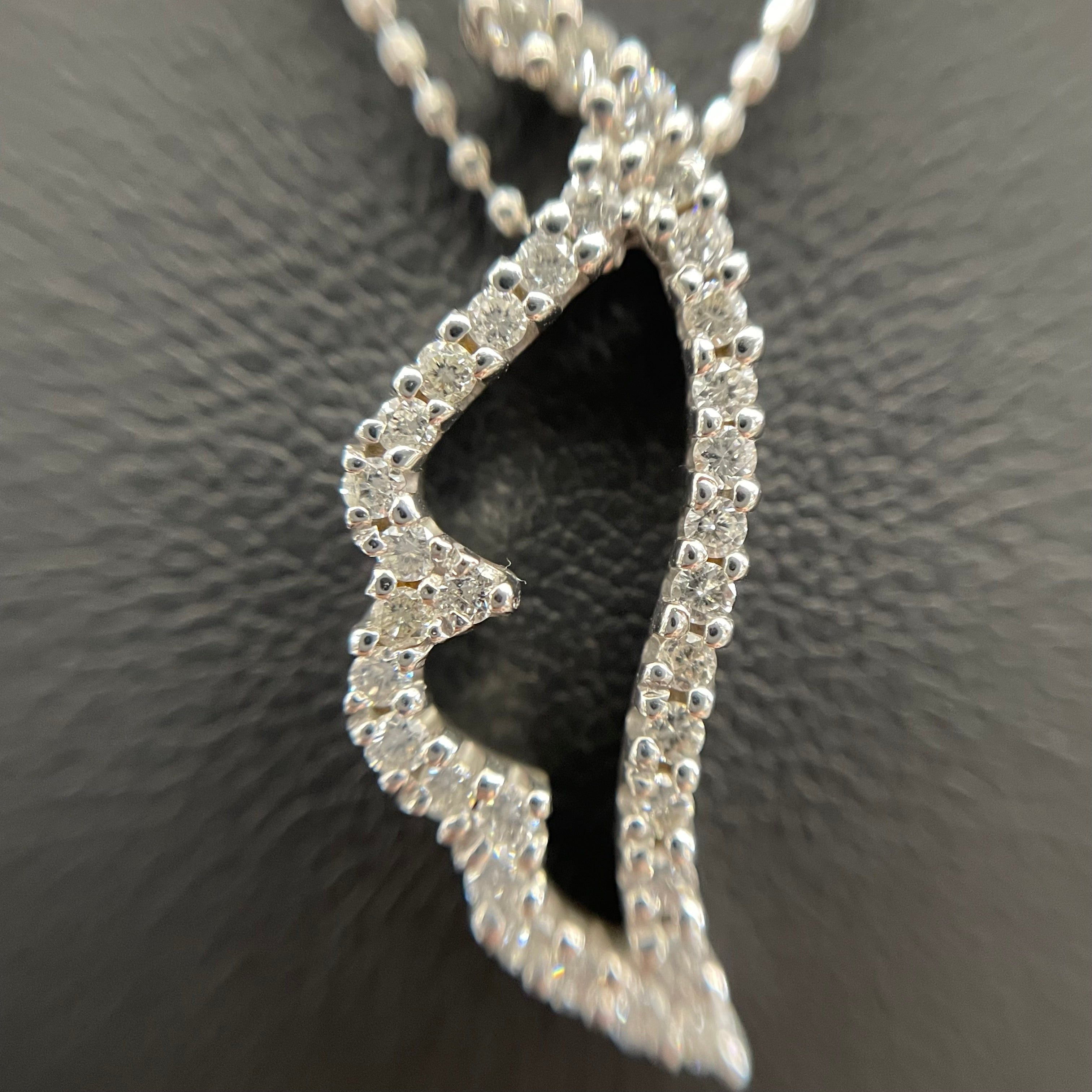 ノンブランド_ K18WGネックレス _ ダイヤモンド 0.38ct_ 中古品