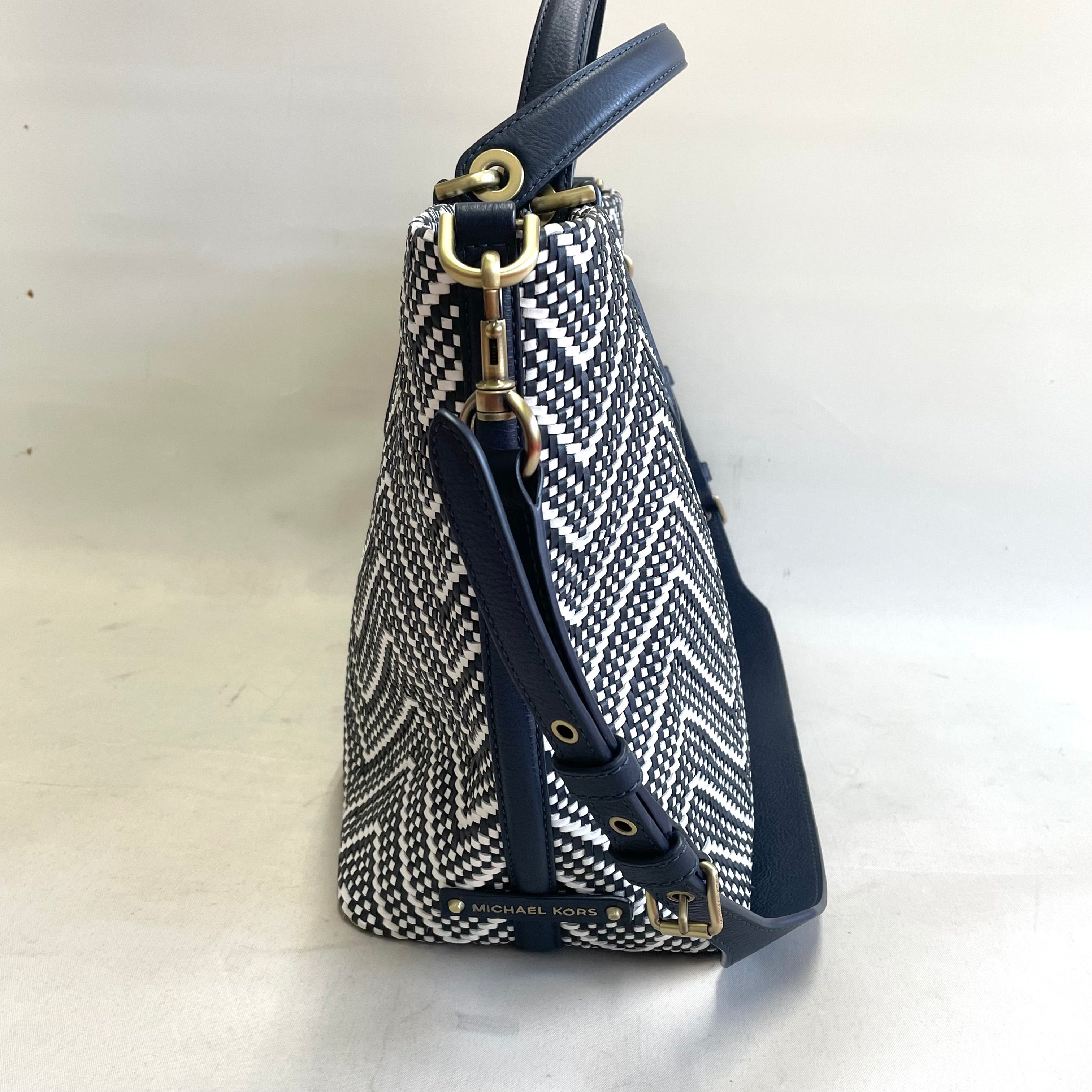 MICHAEL KORS_(マイケルコース)_2WAYバッグ _BROOKLYN LARGE _WOVEN LEATHER SATCHEL _中古品