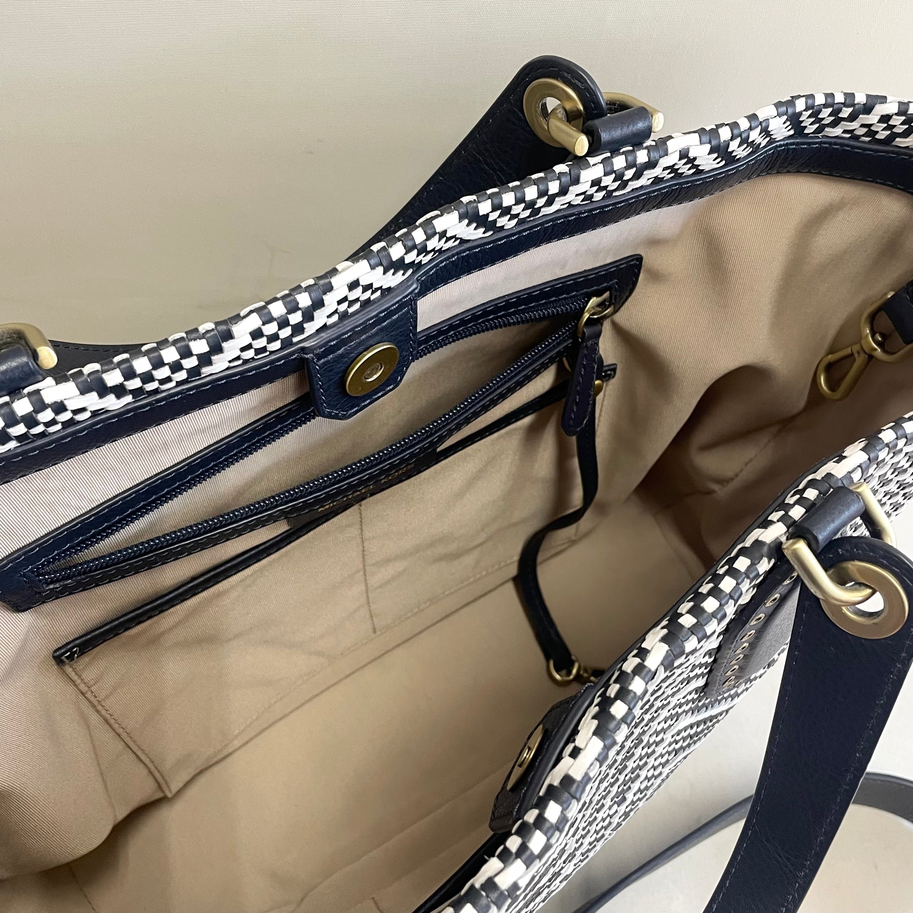 MICHAEL KORS_(マイケルコース)_2WAYバッグ _BROOKLYN LARGE _WOVEN LEATHER SATCHEL _中古品