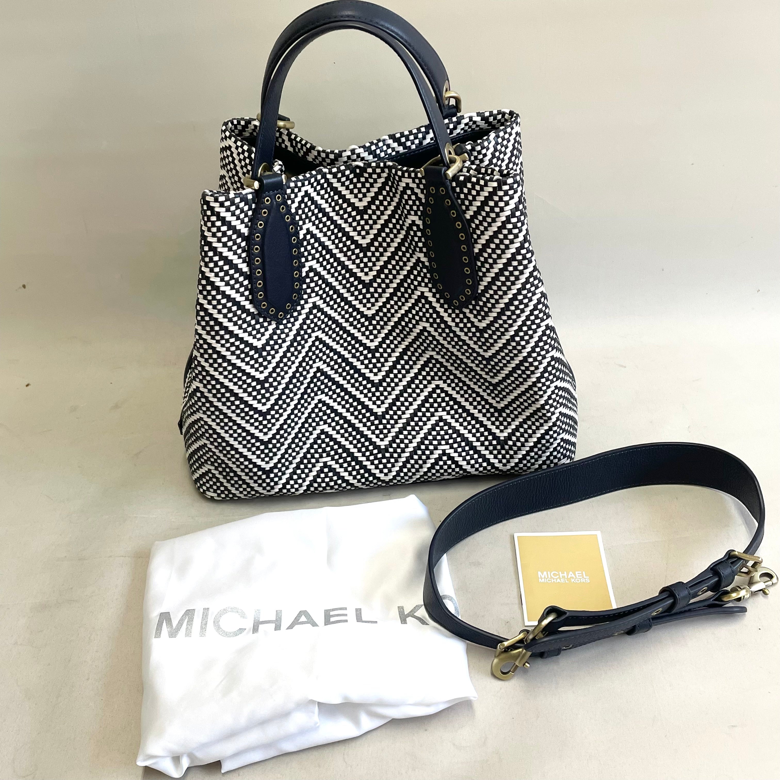 MICHAEL KORS_(マイケルコース)_2WAYバッグ _BROOKLYN LARGE _WOVEN LEATHER SATCHEL _中古品