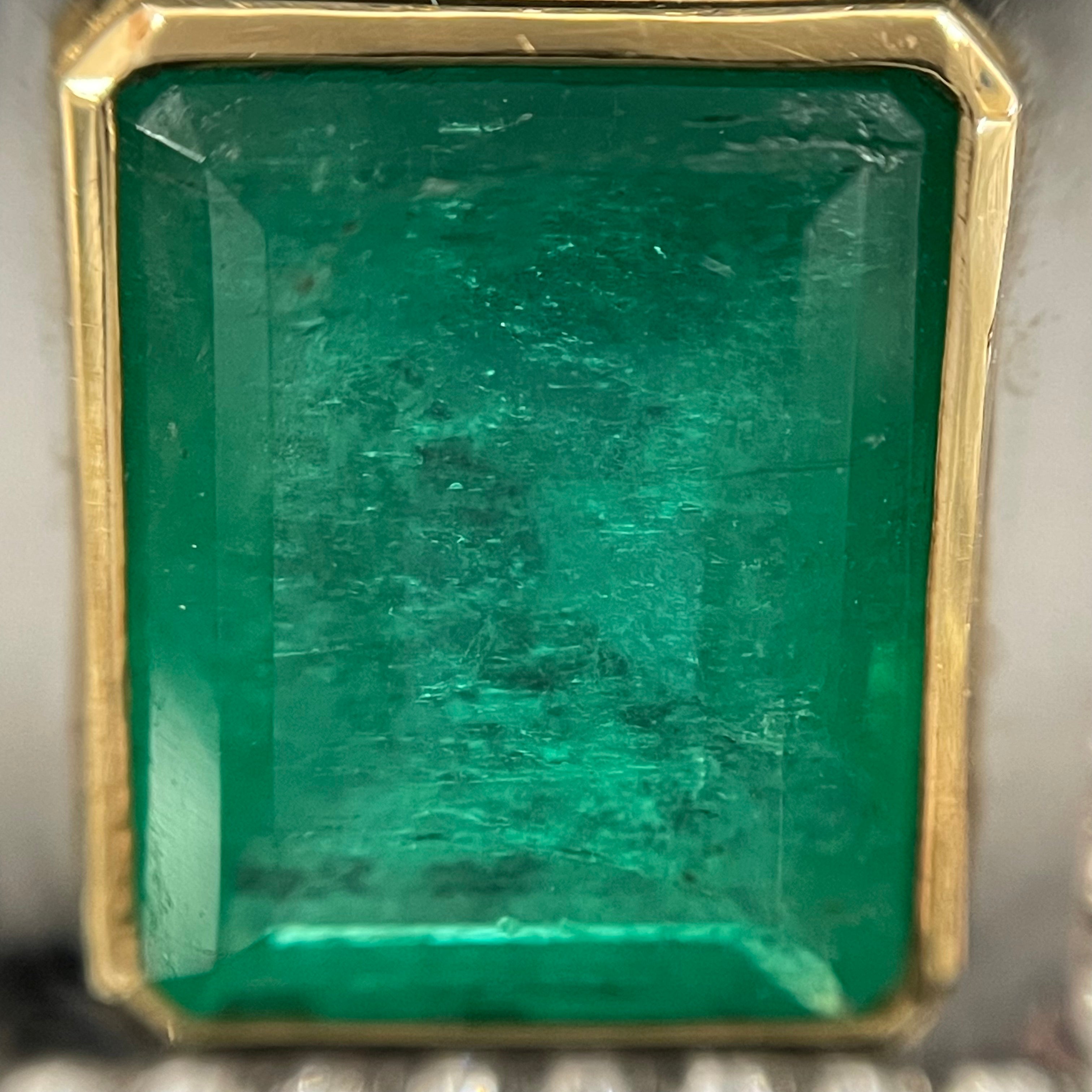 ノンブランド_Pt900/K18 _エメラルドリング_ E4.32ct/FD 0.78ct 30.8g _中古品