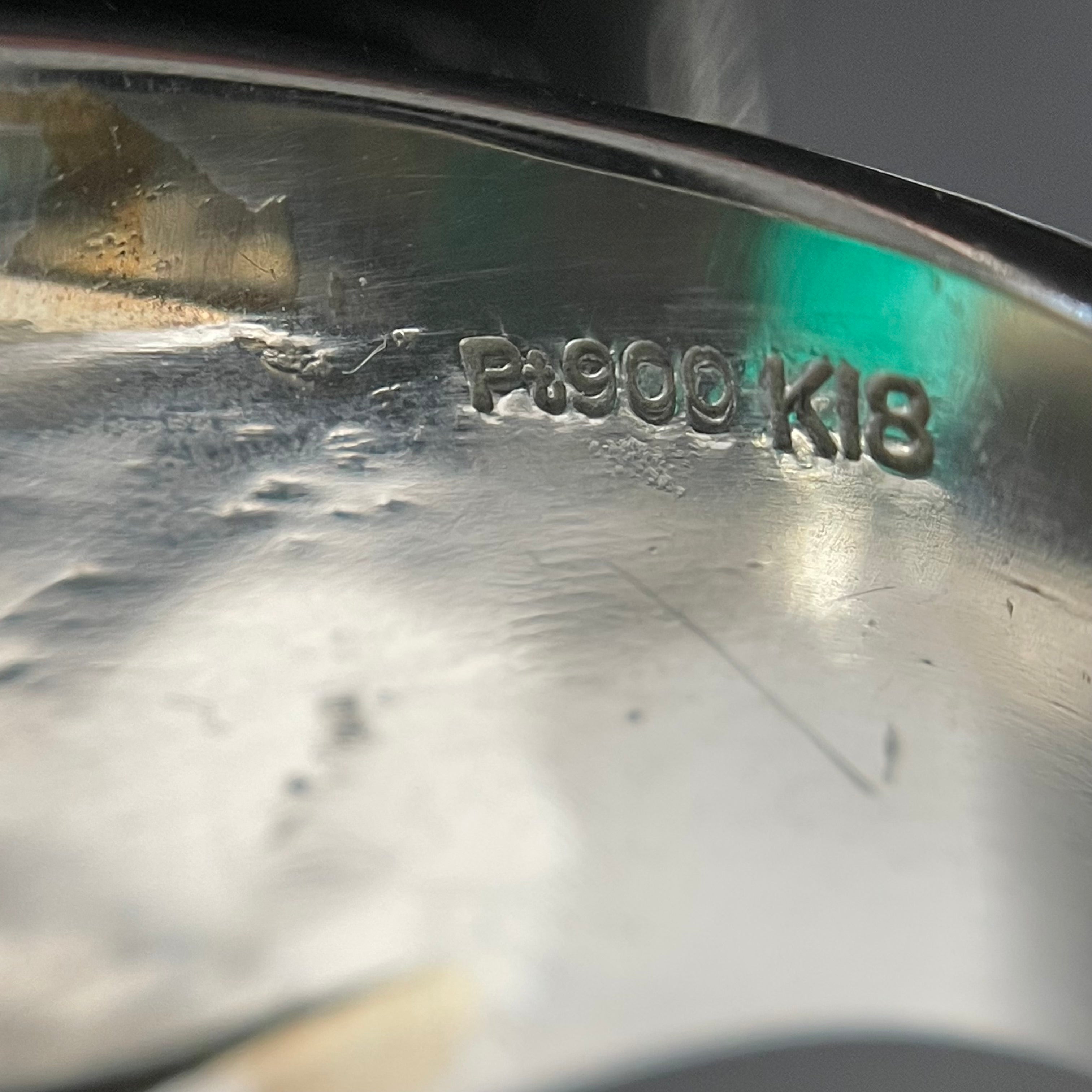 ノンブランド_Pt900/K18 _エメラルドリング_ E4.32ct/FD 0.78ct 30.8g _中古品