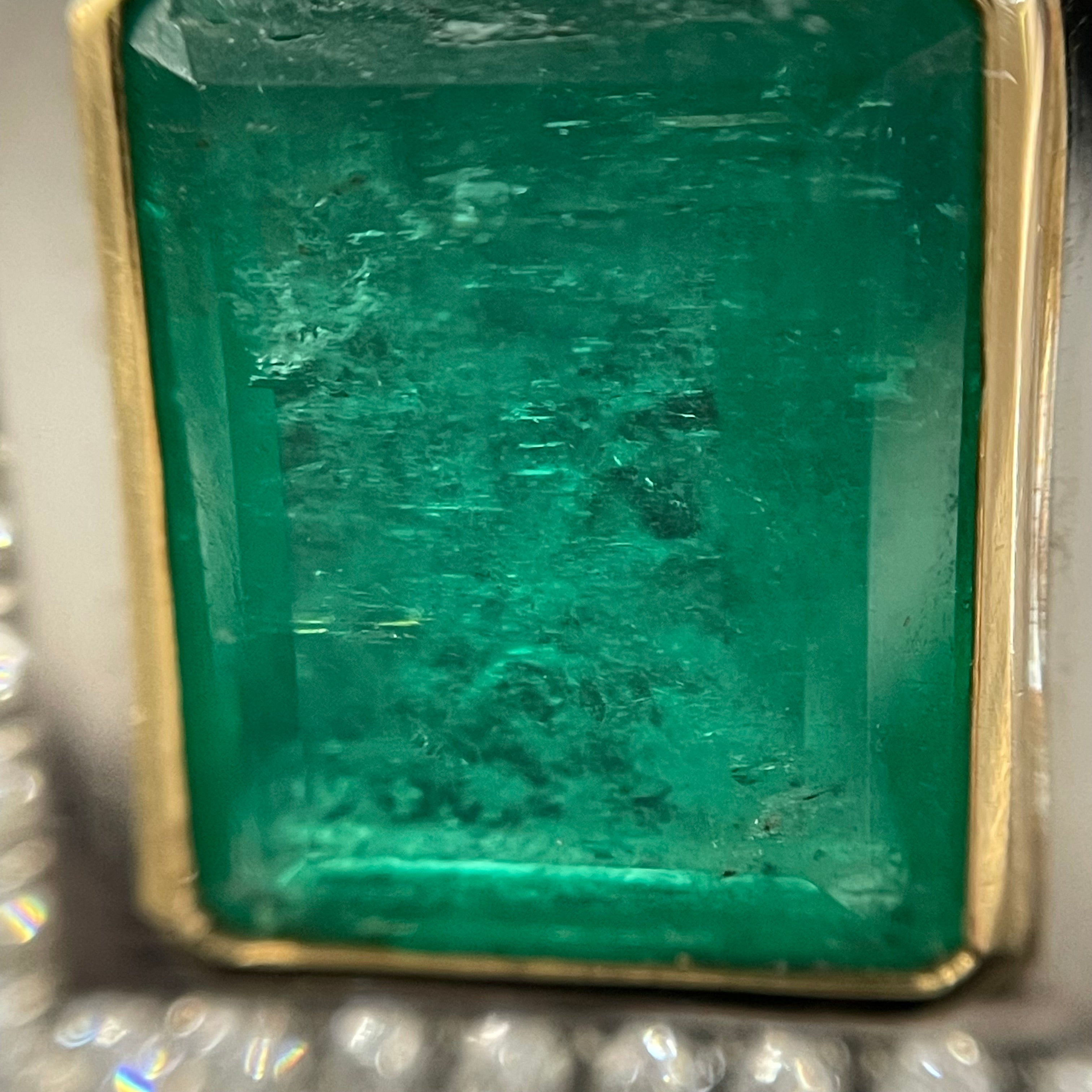 ノンブランド_Pt900/K18 _エメラルドリング_ E4.32ct/FD 0.78ct 30.8g _中古品