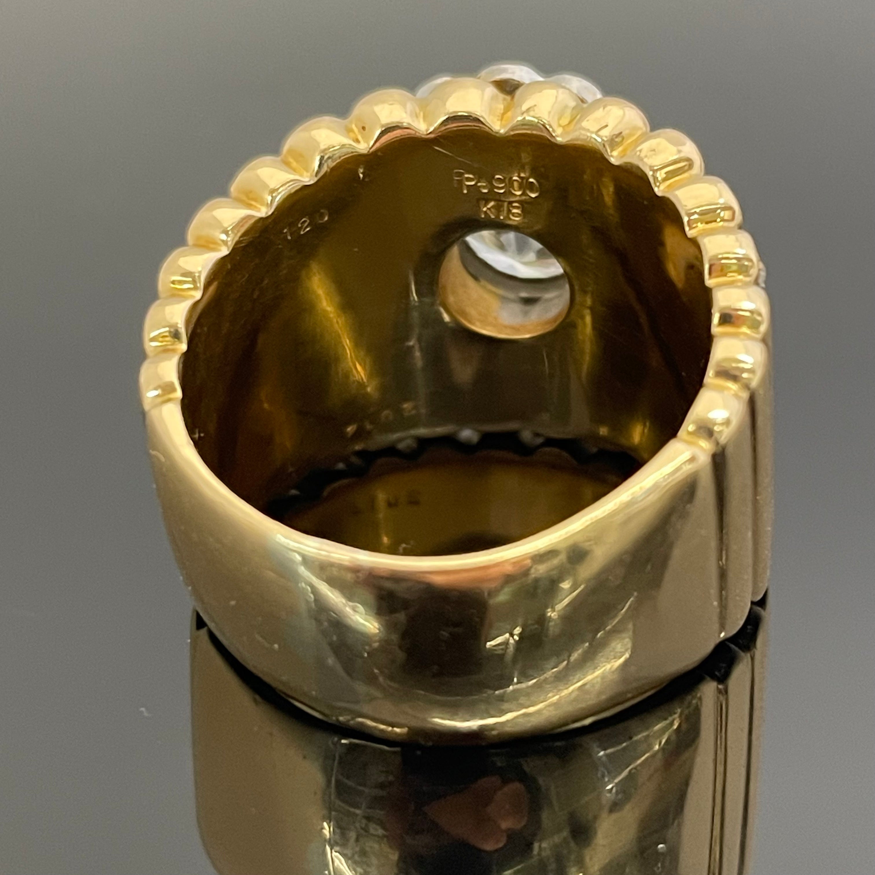 ノンブランド _K18/Pt900 _メンズ用ダイヤモンドリング _D2.012ct/FD1.2ct 37.8g_中古品