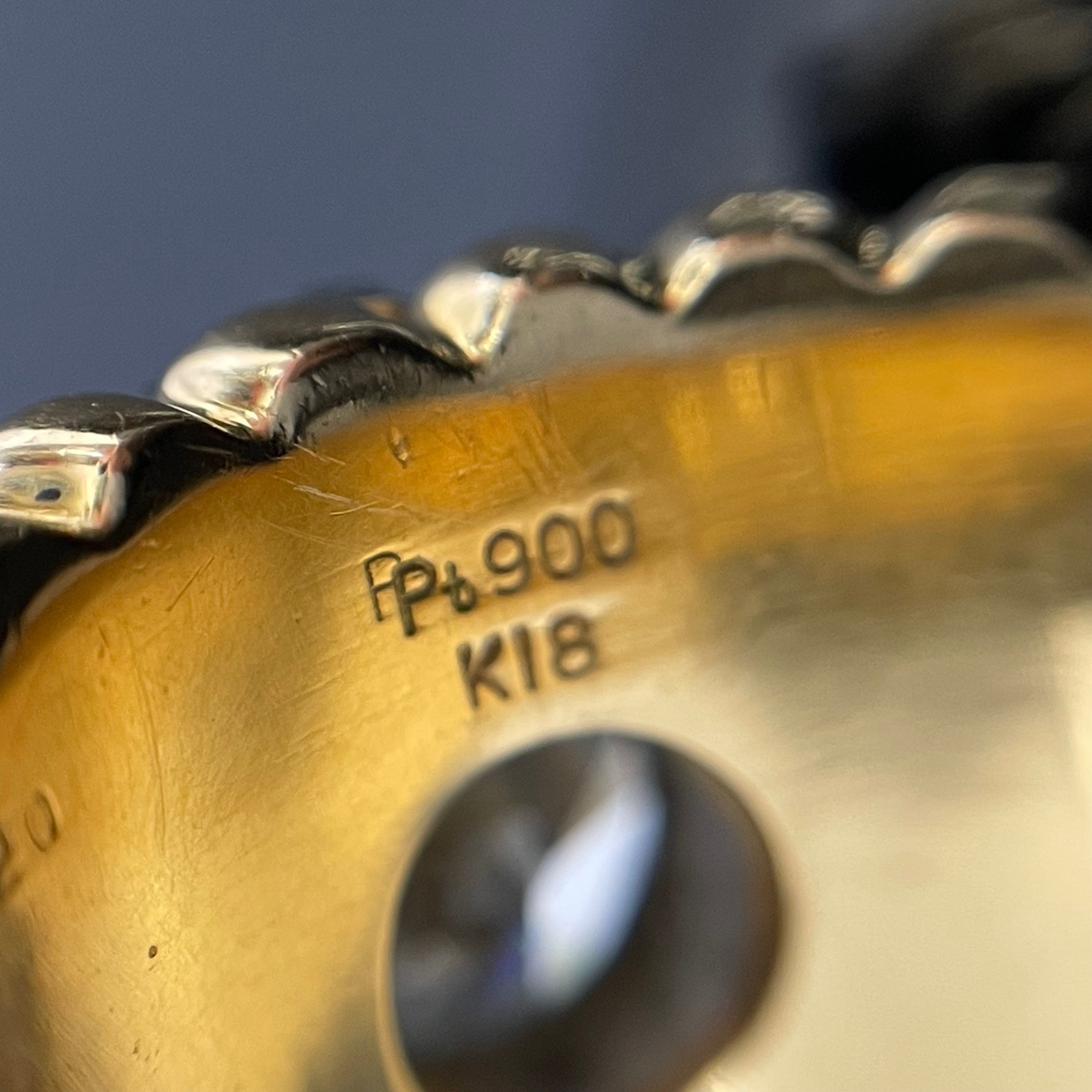 ノンブランド _K18/Pt900 _メンズ用ダイヤモンドリング _D2.012ct/FD1.2ct 37.8g_中古品