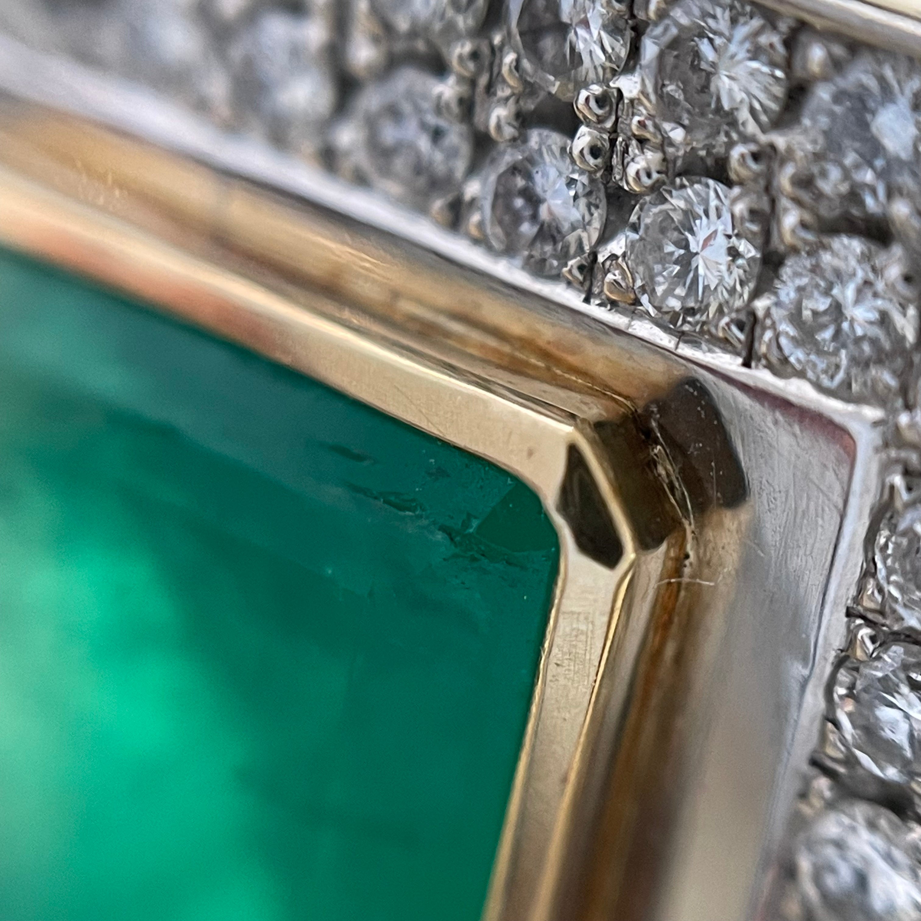 ノンブランド_Pt900/K18 _エメラルドリング_ E4.32ct/FD 0.78ct 30.8g _中古品