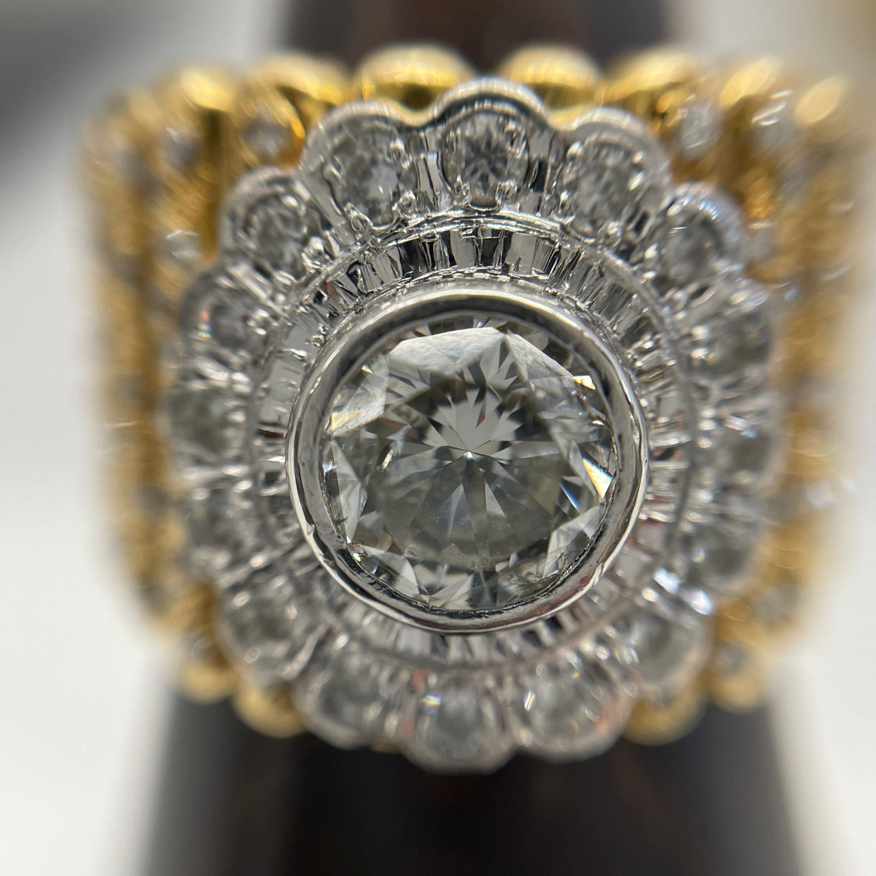 ノンブランド _K18/Pt900 _メンズ用ダイヤモンドリング _D2.012ct/FD1.2ct 37.8g_中古品