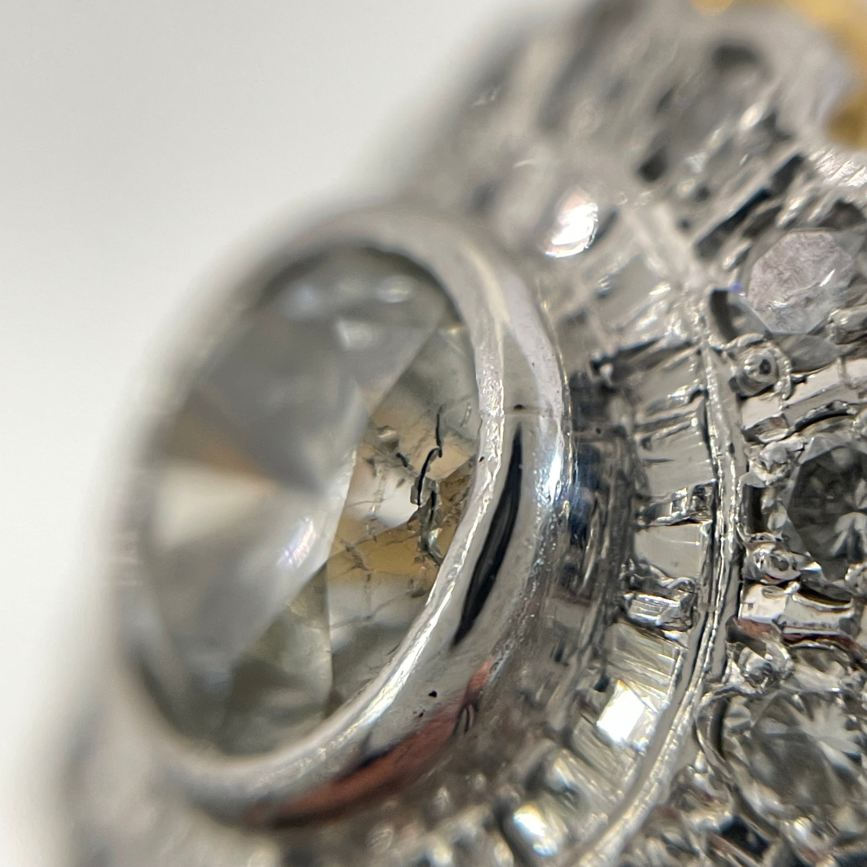 ノンブランド _K18/Pt900 _メンズ用ダイヤモンドリング _D2.012ct/FD1.2ct 37.8g_中古品