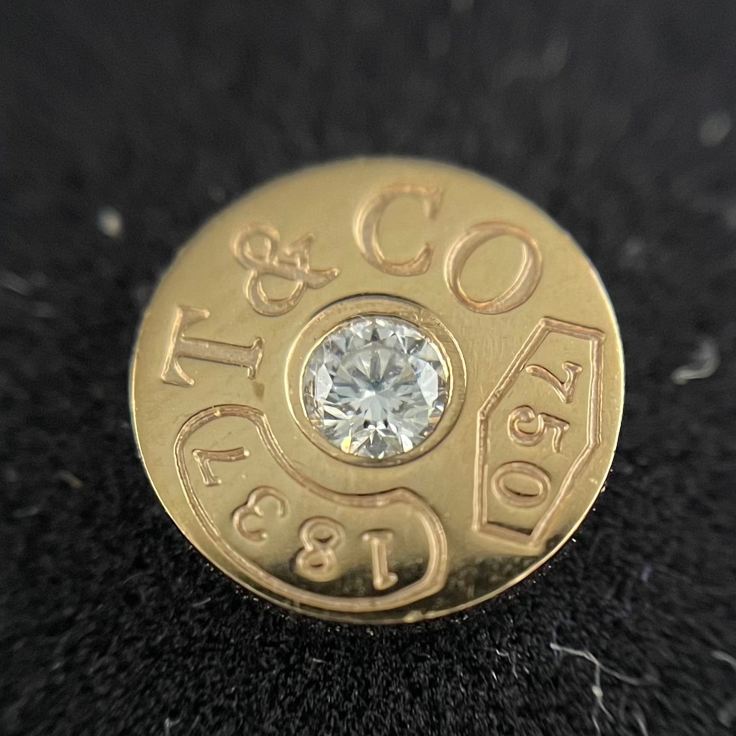 TIFFANY &Co _(ティファニー)_K18PG ダイヤ付き_1837サークルピアス_中古品