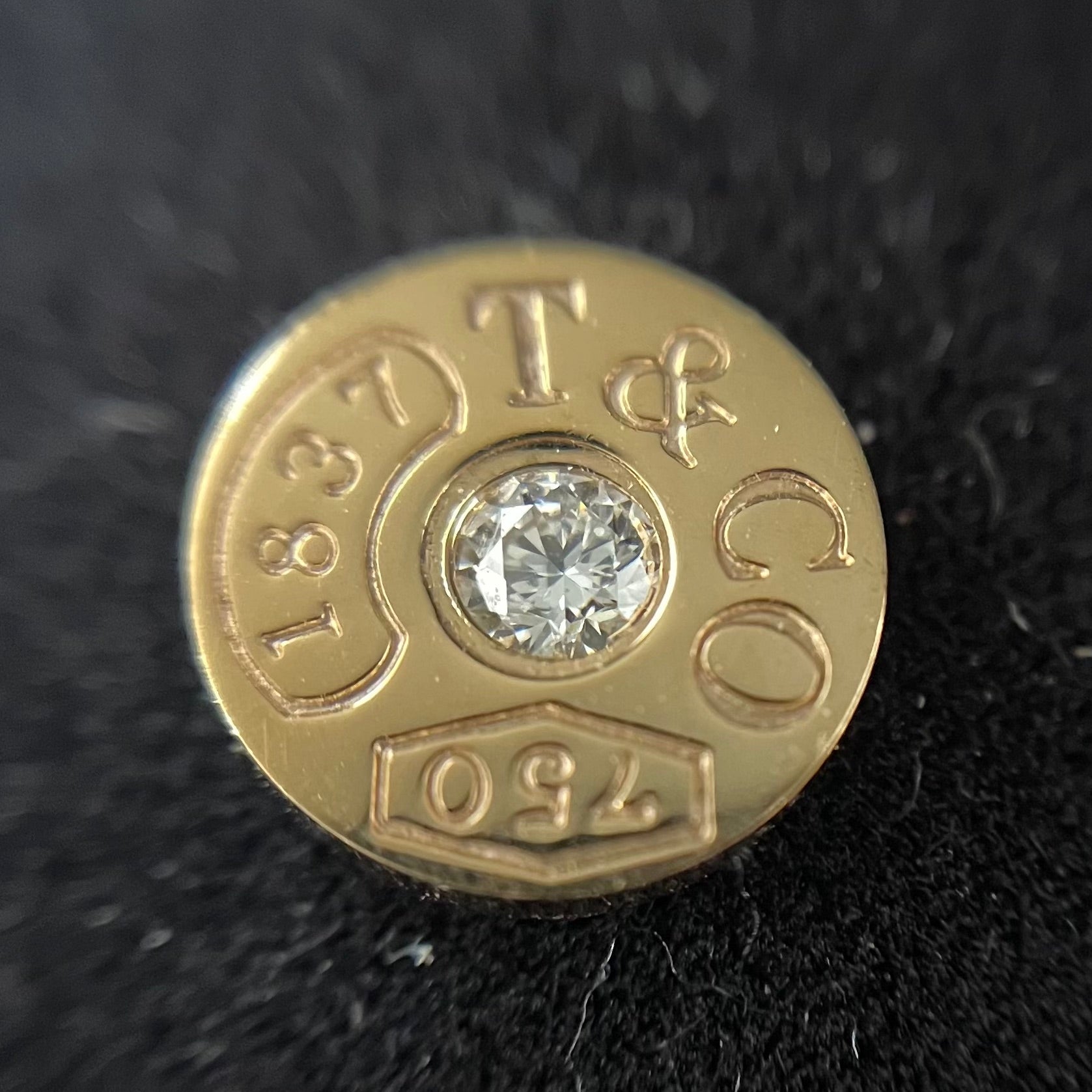 TIFFANY &Co _(ティファニー)_K18PG ダイヤ付き_1837サークルピアス_中古品